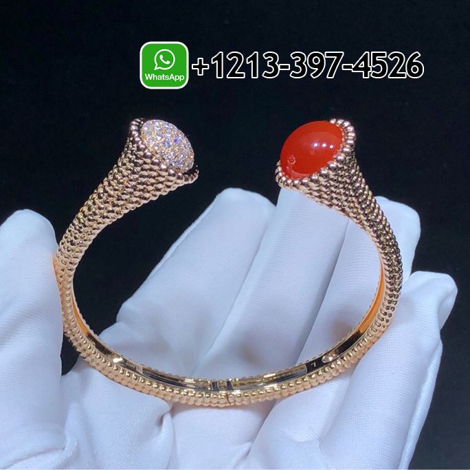 Van-Cleef-Arpels-Perlee-Couleurs-18K-Rose-Gold-Carnelian-Diamonds-Medium-Model-Bracelet-VCARP27400-3.jpg Custom Made Best Quality 1:1 Van Cleef & Arpels Perlée Couleurs 18K Rose Gold Carnelian Diamonds Medium Model Bracelet - High Quality 18k Gold and Diamond Luxury Distinctive Collection Designer Jewelry Customized Factory Price - Image 4