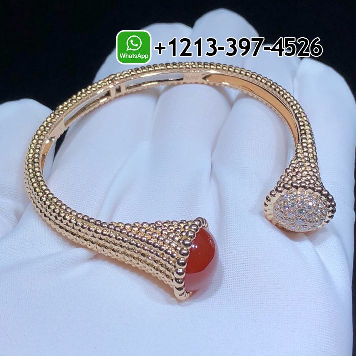 Van-Cleef-Arpels-Perlee-Couleurs-18K-Rose-Gold-Carnelian-Diamonds-Medium-Model-Bracelet-VCARP27400-4.jpg Custom Made Best Quality 1:1 Van Cleef & Arpels Perlée Couleurs 18K Rose Gold Carnelian Diamonds Medium Model Bracelet - High Quality 18k Gold and Diamond Luxury Distinctive Collection Designer Jewelry Customized Factory Price - Image 5