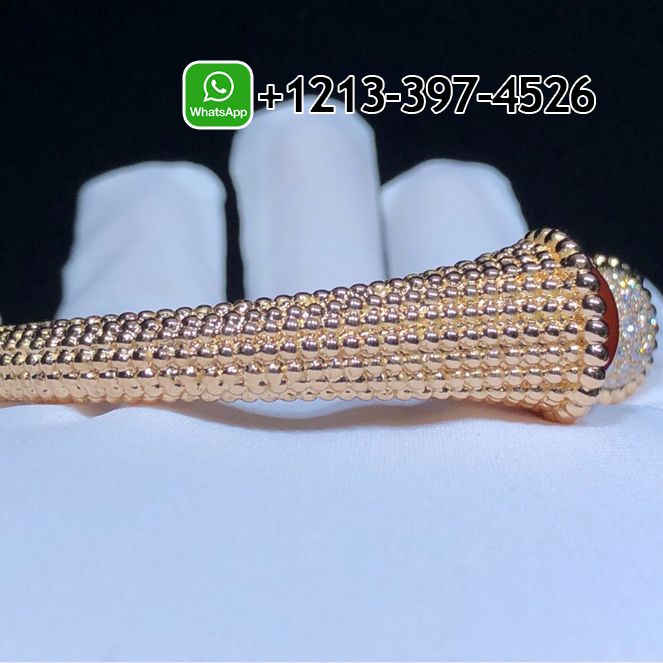 Van-Cleef-Arpels-Perlee-Couleurs-18K-Rose-Gold-Carnelian-Diamonds-Medium-Model-Bracelet-VCARP27400-5.jpg Custom Made Best Quality 1:1 Van Cleef & Arpels Perlée Couleurs 18K Rose Gold Carnelian Diamonds Medium Model Bracelet - High Quality 18k Gold and Diamond Luxury Distinctive Collection Designer Jewelry Customized Factory Price - Image 6