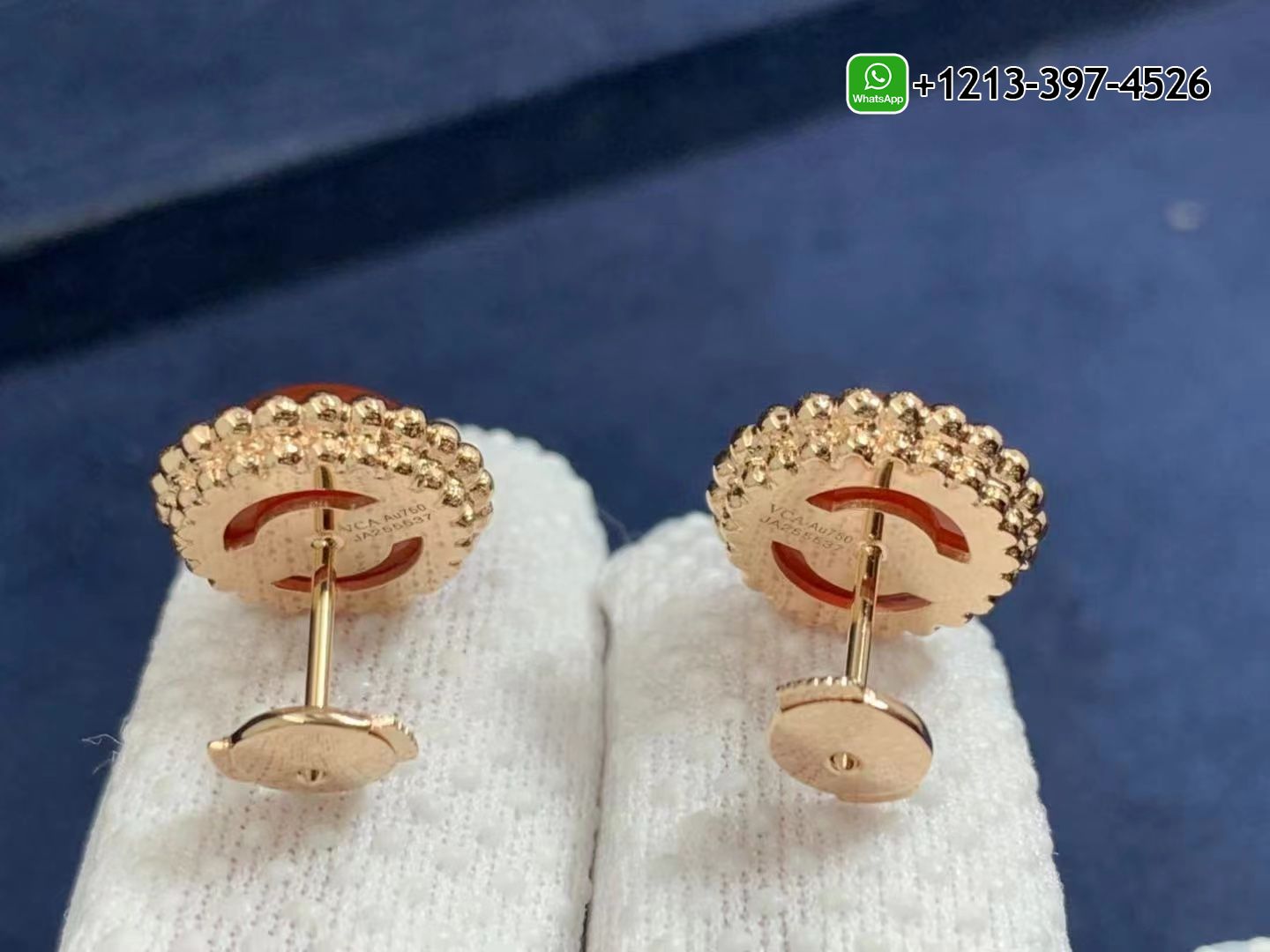 Van-Cleef-Arpels-Perlee-Couleurs-18K-Rose-Gold-Carnelian-Earrings-VCARP4E000-1.jpg Custom Made Best Quality 1:1 Cheap Van Cleef & Arpels Perlée Couleurs 18K Rose Gold Carnelian Earrings - High Quality 18k Gold and Diamond Luxury Distinctive Collection Designer Jewelry Customized Factory Price - Image 2