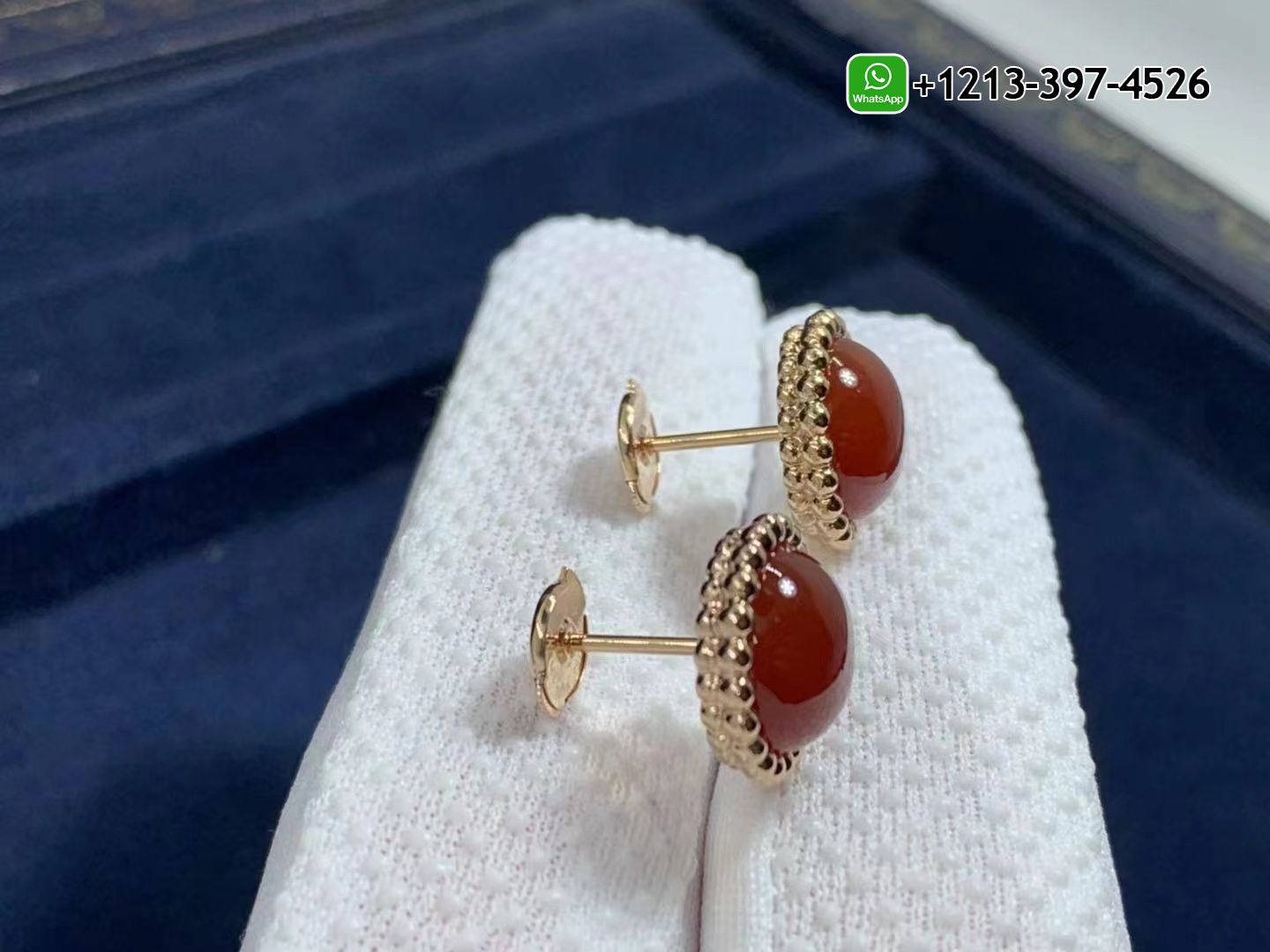 Van-Cleef-Arpels-Perlee-Couleurs-18K-Rose-Gold-Carnelian-Earrings-VCARP4E000-2.jpg Custom Made Best Quality 1:1 Cheap Van Cleef & Arpels Perlée Couleurs 18K Rose Gold Carnelian Earrings - High Quality 18k Gold and Diamond Luxury Distinctive Collection Designer Jewelry Customized Factory Price - Image 3