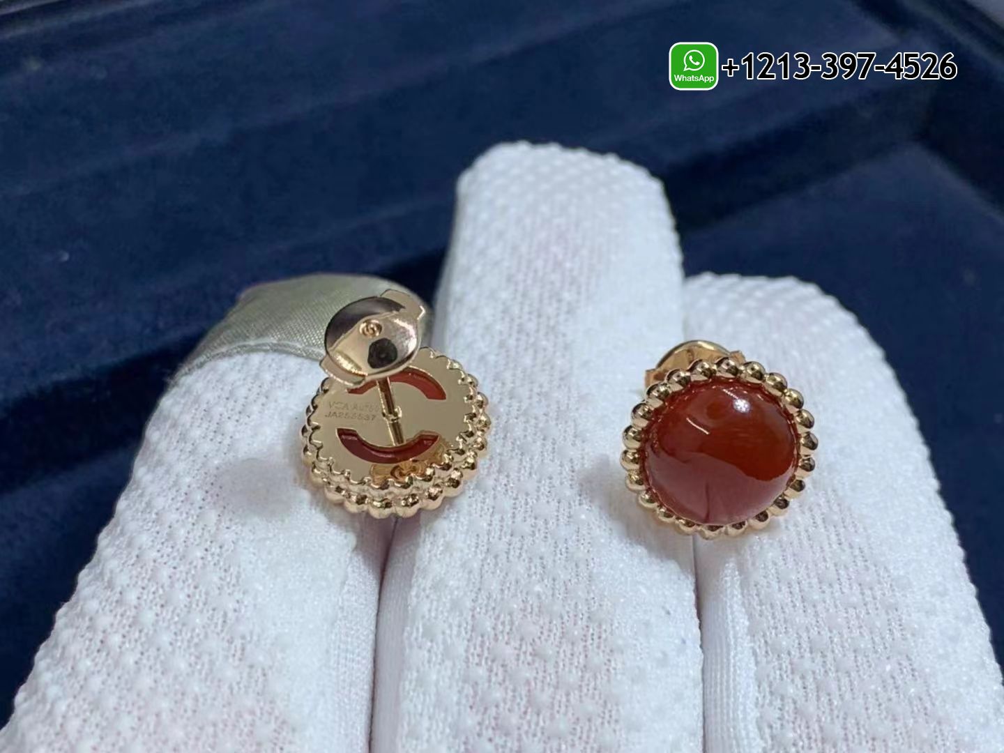 Van-Cleef-Arpels-Perlee-Couleurs-18K-Rose-Gold-Carnelian-Earrings-VCARP4E000-4.jpg Custom Made Best Quality 1:1 Cheap Van Cleef & Arpels Perlée Couleurs 18K Rose Gold Carnelian Earrings - High Quality 18k Gold and Diamond Luxury Distinctive Collection Designer Jewelry Customized Factory Price - Image 6