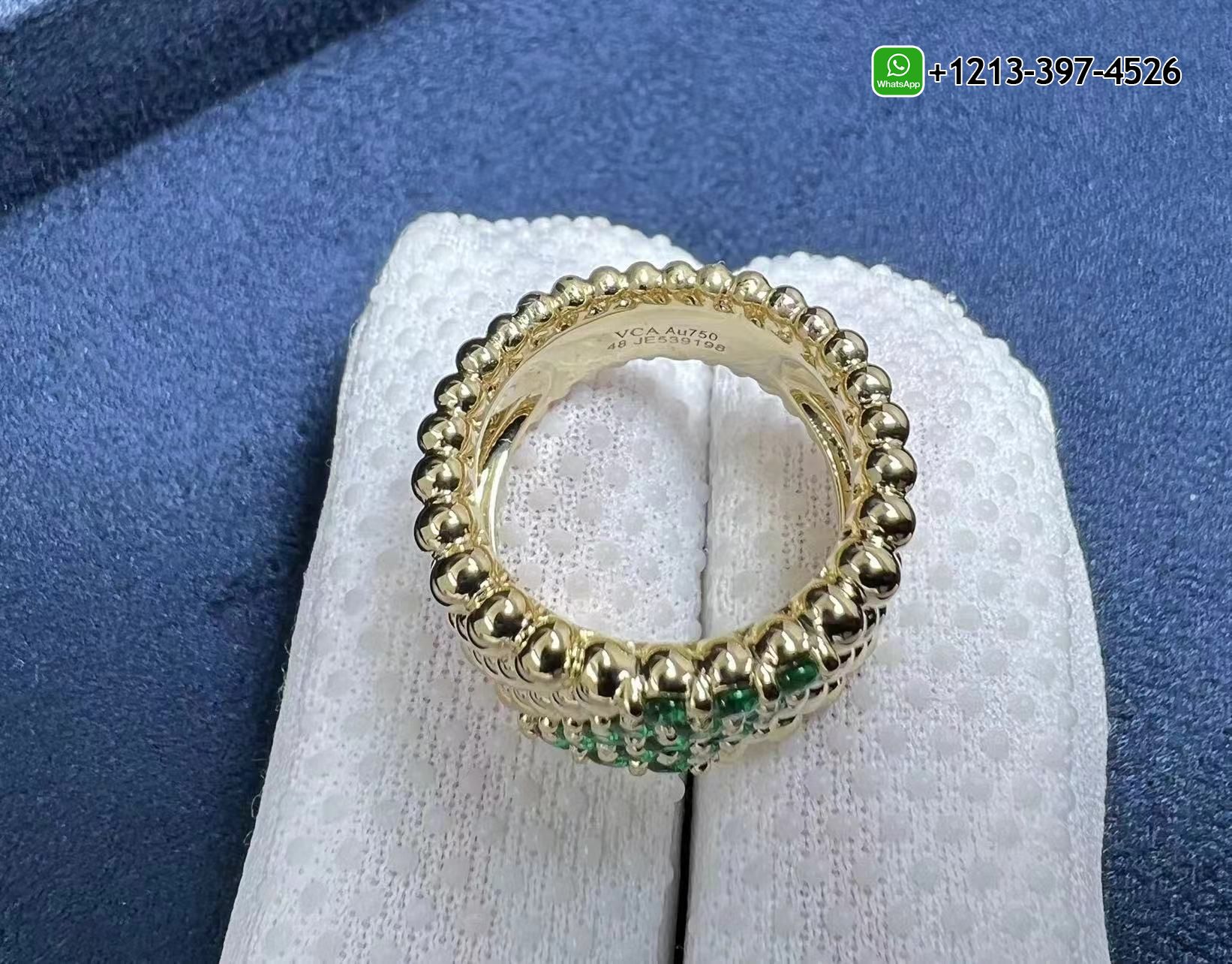 Van-Cleef-Arpels-Perlee-Couleurs-18K-Yellow-Gold-5-Rows-Emerald-Ring-VCARP7TW00-2.jpg We offer Van Cleef & Arpels jewelry custom made in real solid 18k gold, gemstones and GIA diamonds at factory price. - High Quality 18k Gold and Diamond Luxury Distinctive Collection Designer Jewelry Customized Factory Price - Image 3