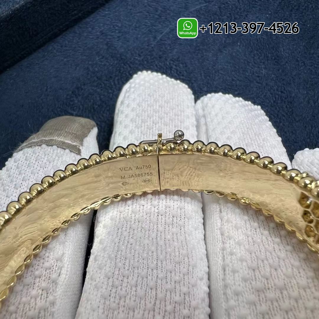 Van-Cleef-Arpels-Perlee-Diamond-5-Row-18k-Yellow-Gold-Medium-Model-Bracelet-VCARPFYE00-3.jpg Custom Made Best Quality 1:1 Van Cleef & Arpels Perlée Diamond 5 Row 18k Yellow Gold Medium Model Bracelet - High Quality 18k Gold and Diamond Luxury Distinctive Collection Designer Jewelry Customized Factory Price - Image 4