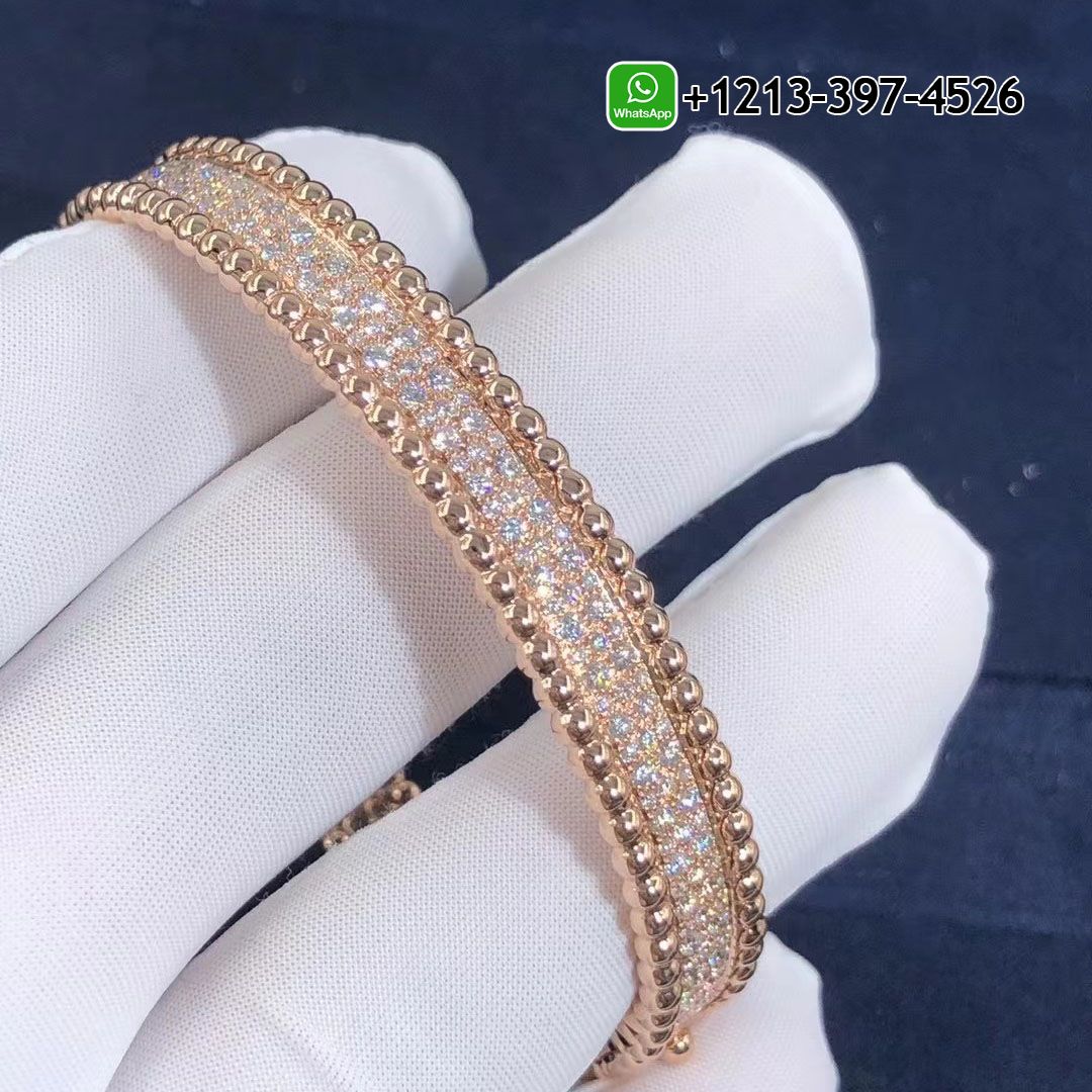 Van-Cleef-Arpels-Perlee-Diamonds-18k-Rose-Gold-3-Rows-Bracelet-VCARN9WF00-2.jpg Custom Made Best Quality 1:1 Van Cleef & Arpels Perlée Diamonds 18k Rose Gold Three Rows Bracelet - High Quality 18k Gold and Diamond Luxury Distinctive Collection Designer Jewelry Customized Factory Price - Image 3