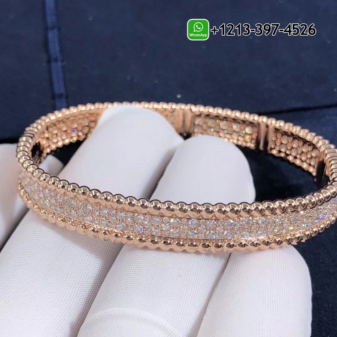 Van-Cleef-Arpels-Perlee-Diamonds-18k-Rose-Gold-3-Rows-Bracelet-VCARN9WF00.jpg Custom Made Best Quality 1:1 Van Cleef & Arpels Perlée Diamonds 18k Rose Gold Three Rows Bracelet - High Quality 18k Gold and Diamond Luxury Distinctive Collection Designer Jewelry Customized Factory Price