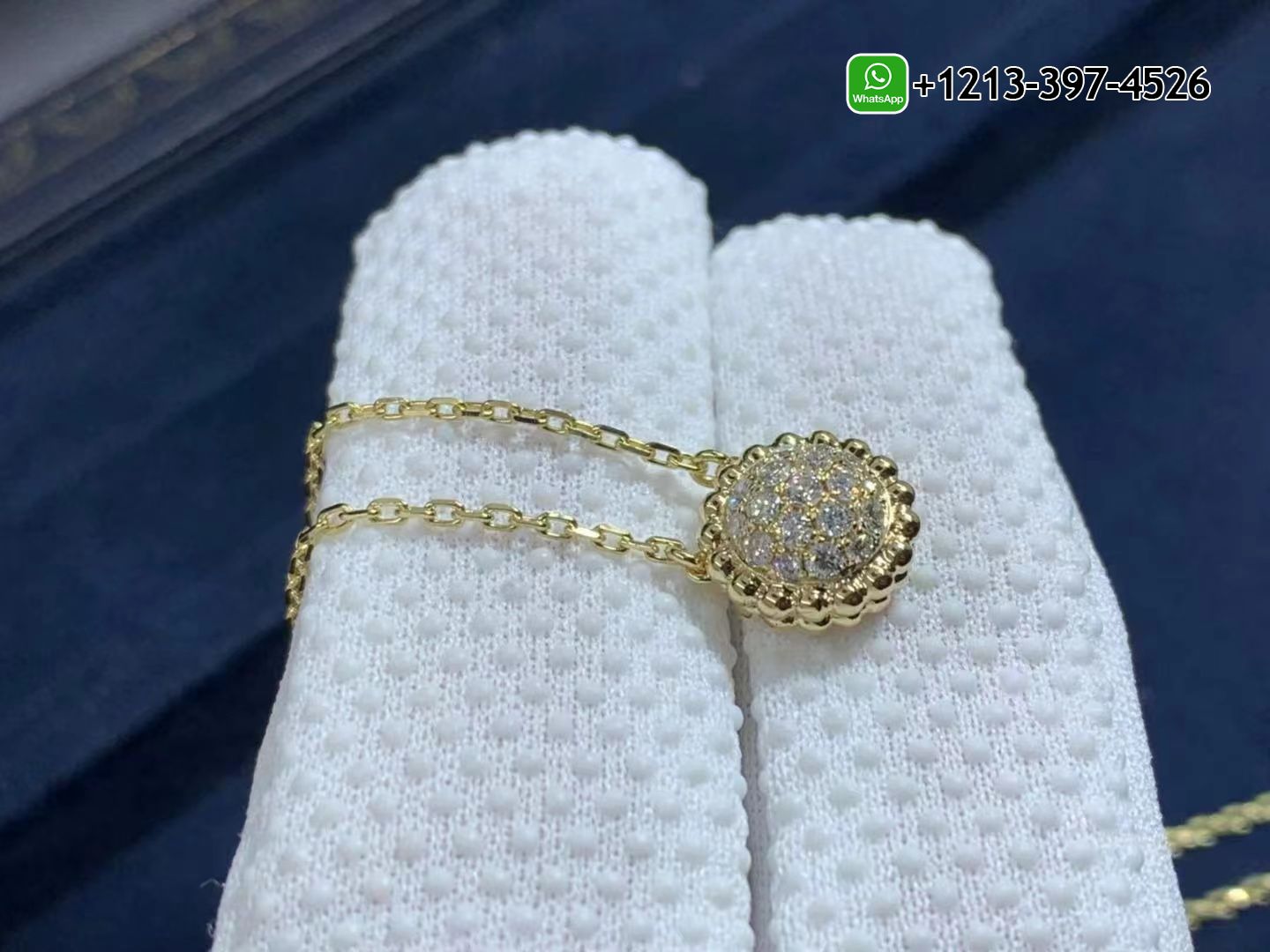 Van-Cleef-Arpels-Perlee-Diamonds-18k-Yellow-Gold-Pendant-Necklace-VCARO9PD00-1.jpg Best Sellers 1:1 Quality Cheap Custom Made Van Cleef & Arpels Perlee Diamonds 18k Yellow Gold Pendant Necklace - High Quality 18k Gold and Diamond Luxury Distinctive Collection Designer Jewelry Customized Factory Price - Image 2