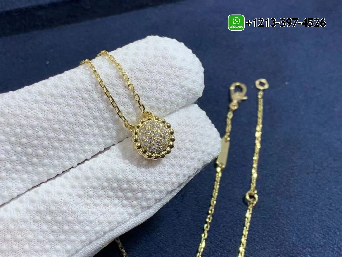 Van-Cleef-Arpels-Perlee-Diamonds-18k-Yellow-Gold-Pendant-Necklace-VCARO9PD00-3.jpg Best Sellers 1:1 Quality Cheap Custom Made Van Cleef & Arpels Perlee Diamonds 18k Yellow Gold Pendant Necklace - High Quality 18k Gold and Diamond Luxury Distinctive Collection Designer Jewelry Customized Factory Price - Image 4
