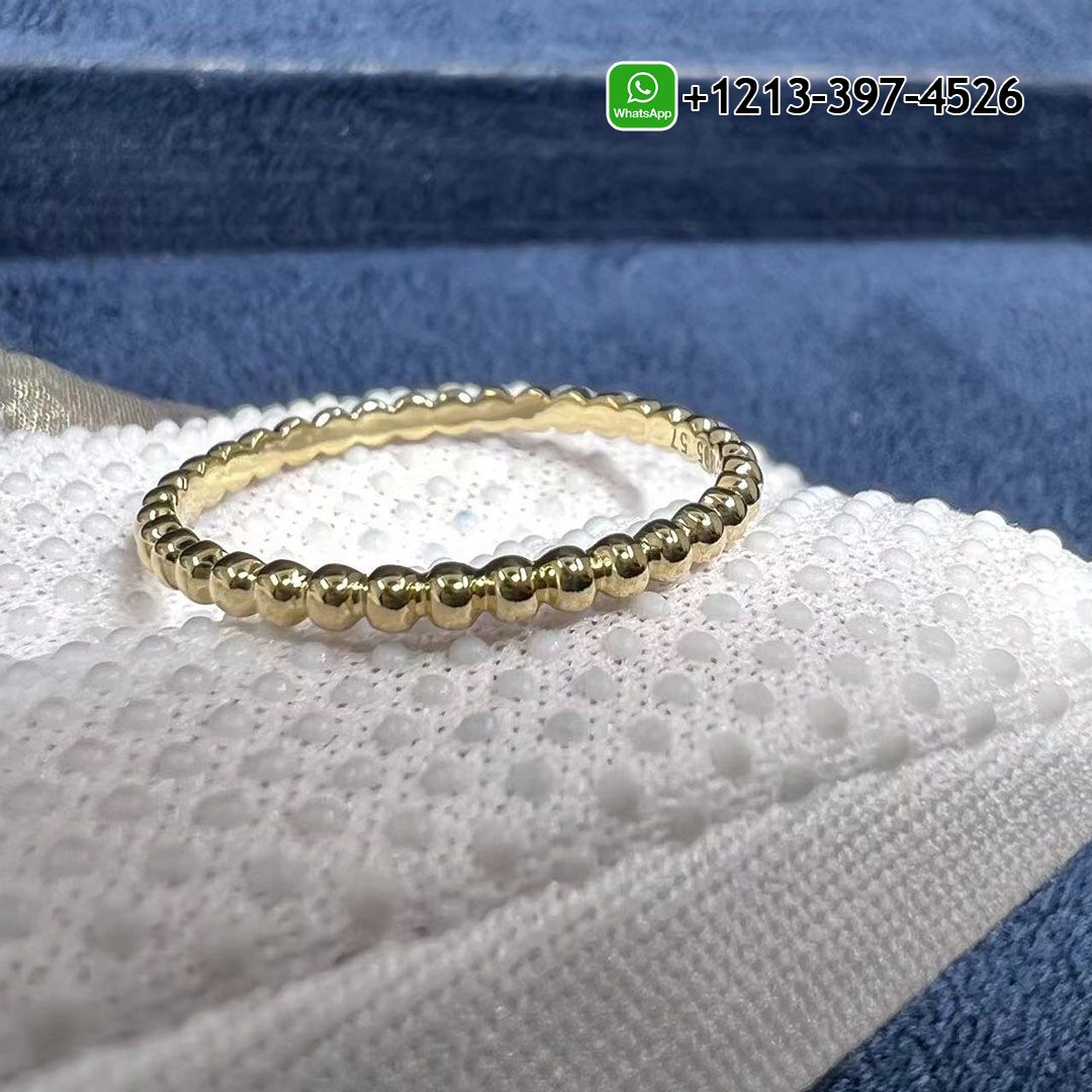 Custom Made 1:1 High Quality Van Cleef & Arpels Perlee Pearls of Gold Small Model 18K Yellow Gold Ring - High Quality 18k Gold and Diamond Luxury Distinctive Collection Designer Jewelry Customized Factory Price