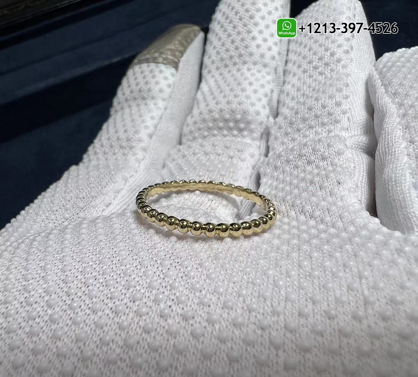 Van-Cleef-Arpels-Perlee-Pearls-of-Gold-Small-Model-18K-Yellow-Gold-Ring-VCARPJMG00-3.jpg Custom Made 1:1 High Quality Van Cleef & Arpels Perlee Pearls of Gold Small Model 18K Yellow Gold Ring - High Quality 18k Gold and Diamond Luxury Distinctive Collection Designer Jewelry Customized Factory Price - Image 2