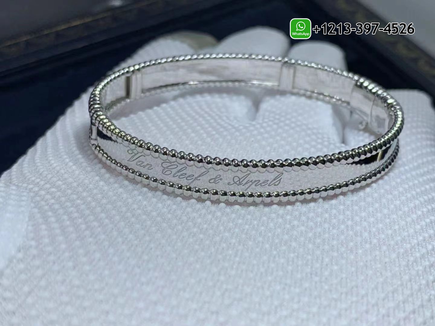 Van-Cleef-Arpels-Perlee-Signature-Pure-18k-White-Gold-Bracelet-VCARP3K800-2.jpg Custom Made Best Quality 1:1 Cheap Van Cleef & Arpels Perlée Signature Pure 18k White Gold Bracelet - High Quality 18k Gold and Diamond Luxury Distinctive Collection Designer Jewelry Customized Factory Price - Image 3