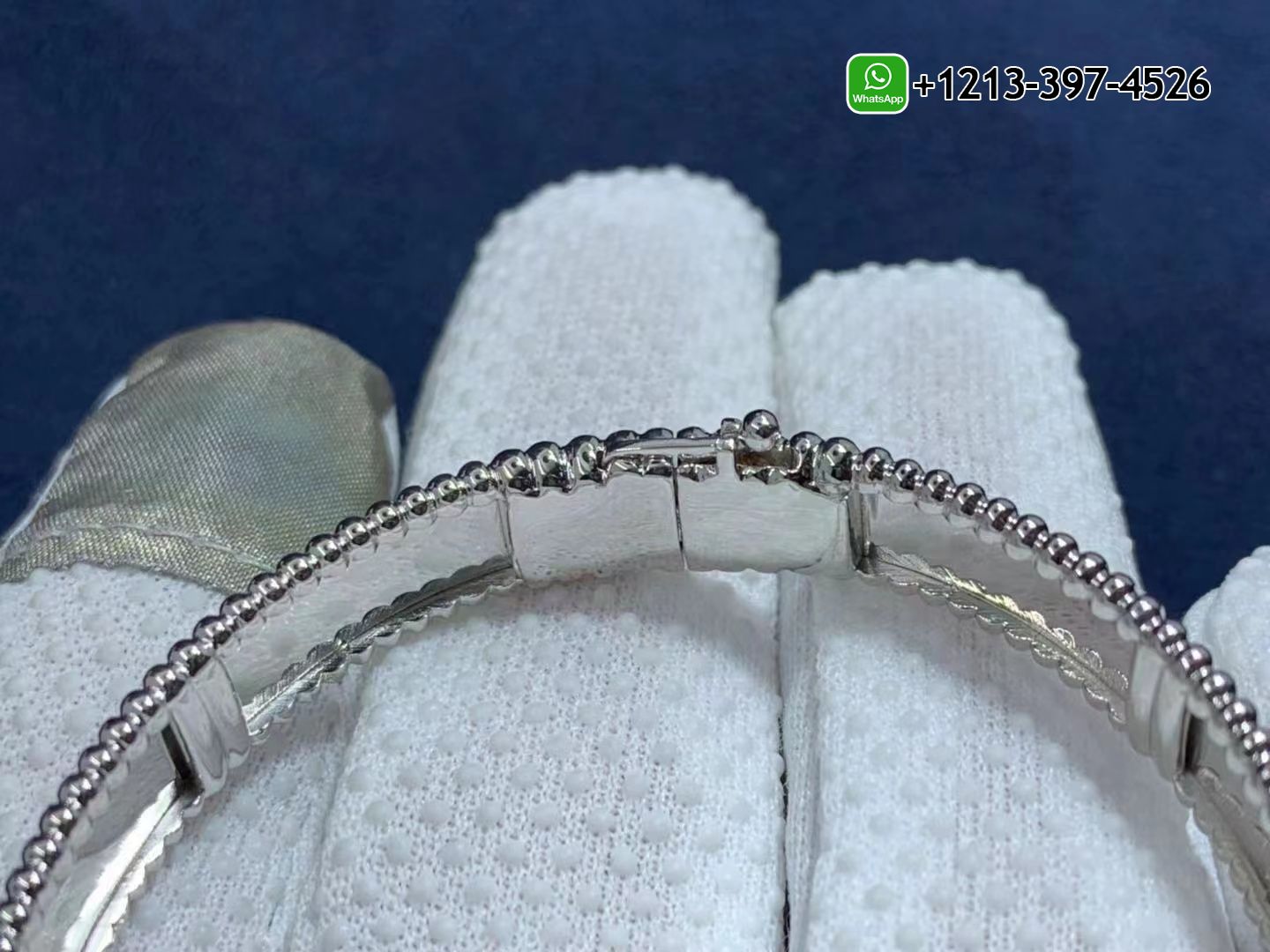 Van-Cleef-Arpels-Perlee-Signature-Pure-18k-White-Gold-Bracelet-VCARP3K800-4.jpg Custom Made Best Quality 1:1 Cheap Van Cleef & Arpels Perlée Signature Pure 18k White Gold Bracelet - High Quality 18k Gold and Diamond Luxury Distinctive Collection Designer Jewelry Customized Factory Price - Image 5