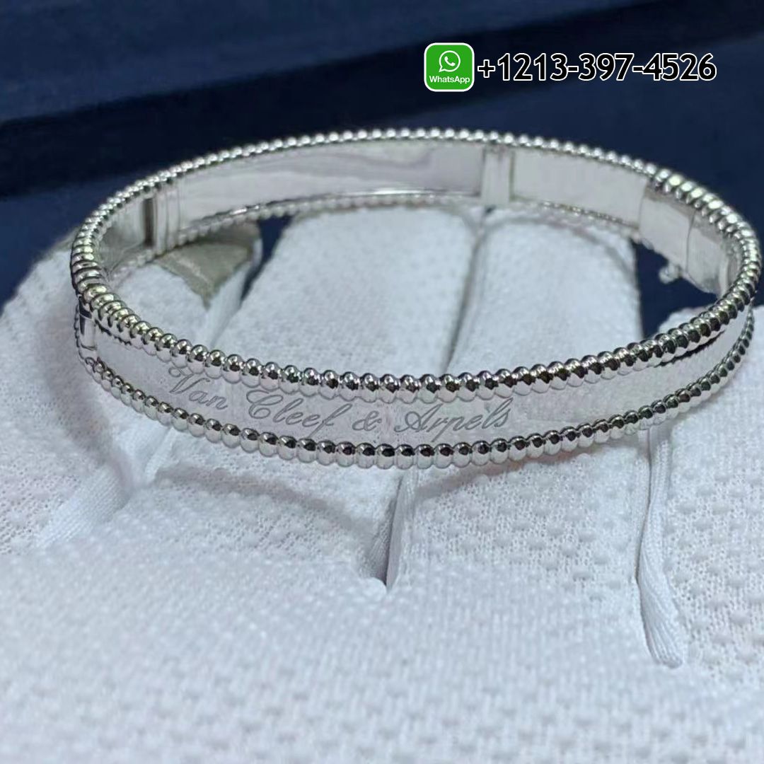 Custom Made Best Quality 1:1 Cheap Van Cleef & Arpels Perlée Signature Pure 18k White Gold Bracelet - High Quality 18k Gold and Diamond Luxury Distinctive Collection Designer Jewelry Customized Factory Price Van Cleef Arpels Perlee Signature Pure 18k White Gold Bracelet VCARP3K800