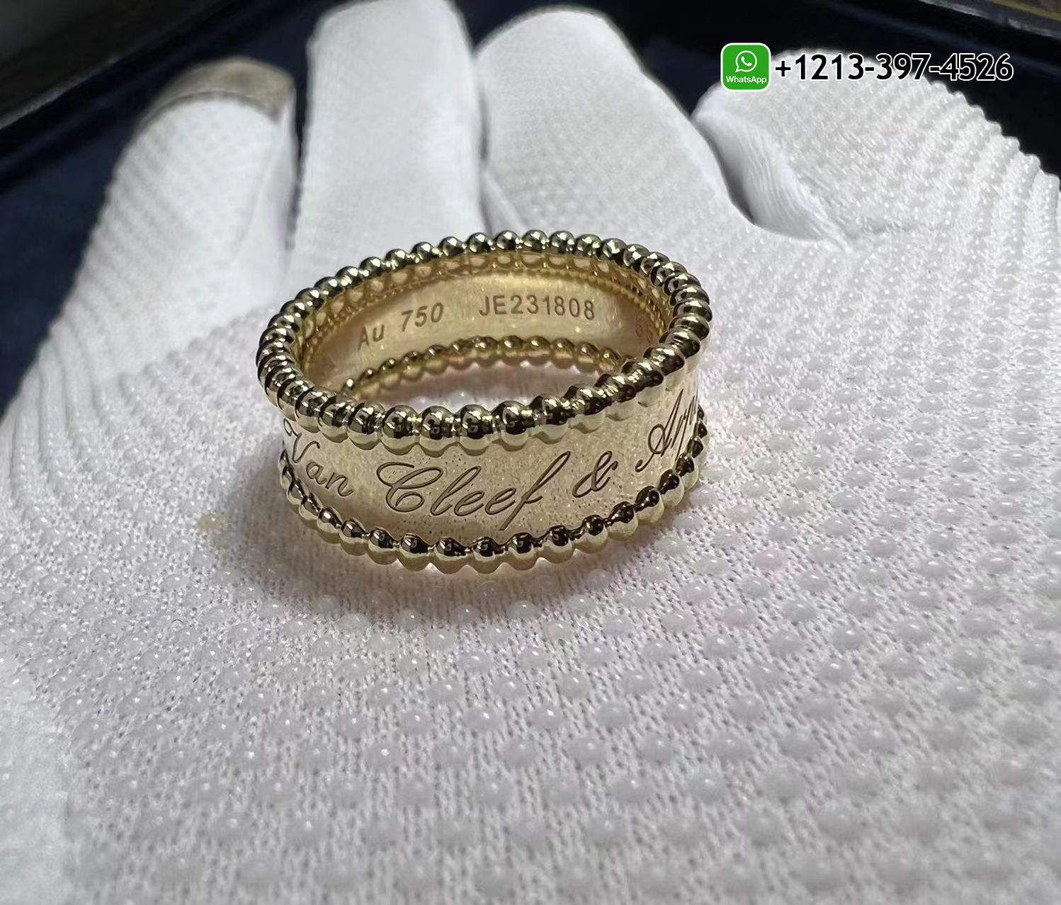 Van-Cleef-Arpels-Perlee-Signature-Pure-18k-Yellow-Gold-Ring-VCARO3Y600-5.jpg Best Sellers 1:1 Quality Cheap Custom Made Van Cleef & Arpels Perlée Signature Pure 18k Yellow Gold Ring - High Quality 18k Gold and Diamond Luxury Distinctive Collection Designer Jewelry Customized Factory Price - Image 6