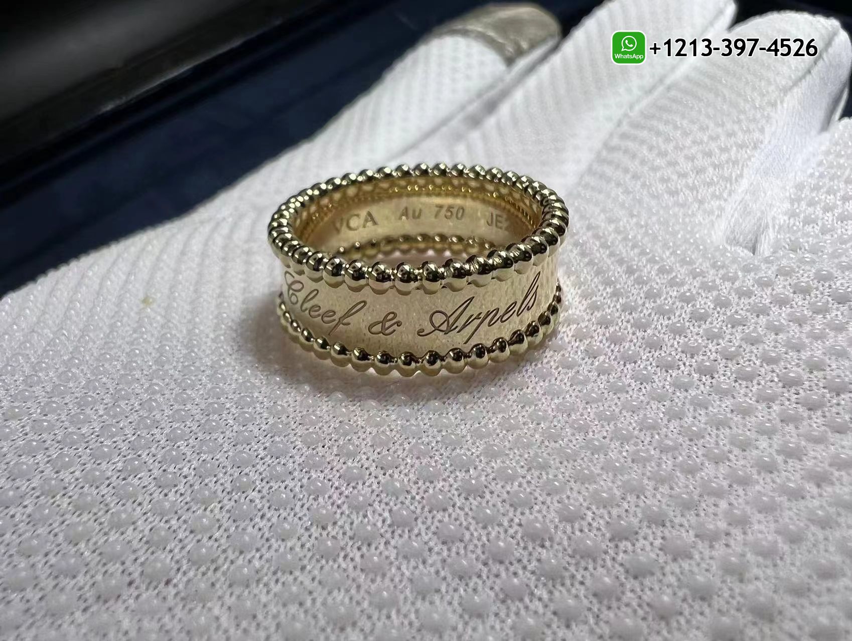 Van-Cleef-Arpels-Perlee-Signature-Pure-18k-Yellow-Gold-Ring-VCARO3Y600-6.jpg Best Sellers 1:1 Quality Cheap Custom Made Van Cleef & Arpels Perlée Signature Pure 18k Yellow Gold Ring - High Quality 18k Gold and Diamond Luxury Distinctive Collection Designer Jewelry Customized Factory Price - Image 7