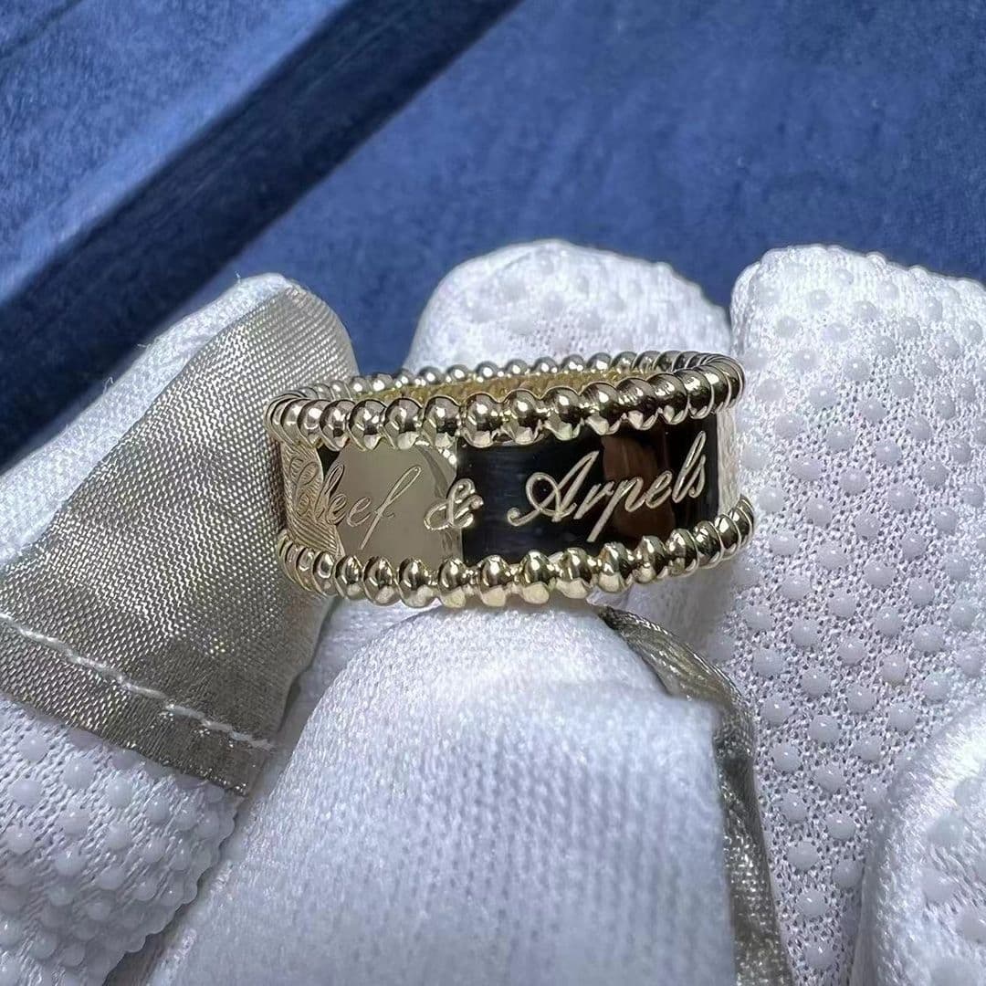 van cleef arpels perlee signature pure 18k yellow gold ring vcaro3y600