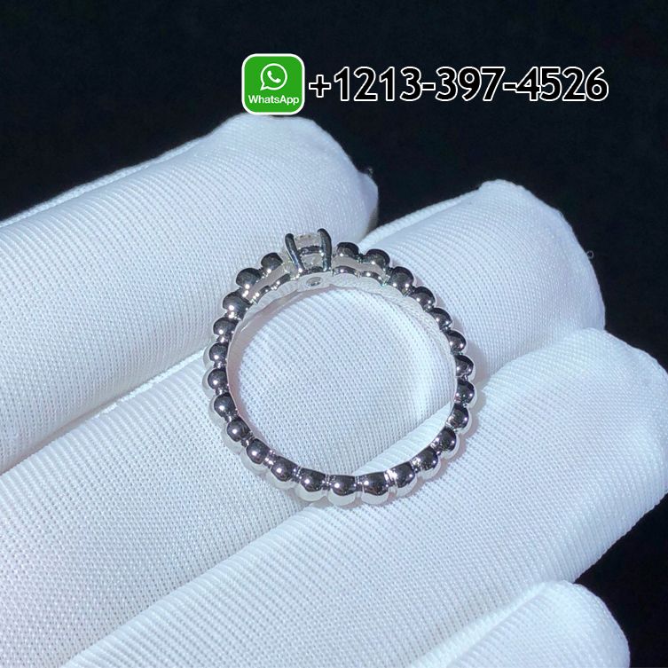 Van-Cleef-Arpels-Perlee-Solitaire-18K-White-Gold-Diamond-Ring-VCARO1VO00-5.jpg Custom Made Best Sellers Quality 1:1 Van Cleef Arpels Perlée Solitaire 18K White Gold Diamond Ring - High Quality 18k Gold and Diamond Luxury Distinctive Collection Designer Jewelry Customized Factory Price - Image 5