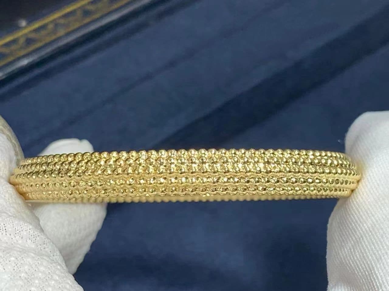 van cleef arpels pure 18k yellow gold perlee pearls of gold 5 row bracelet vcarp0x200 9