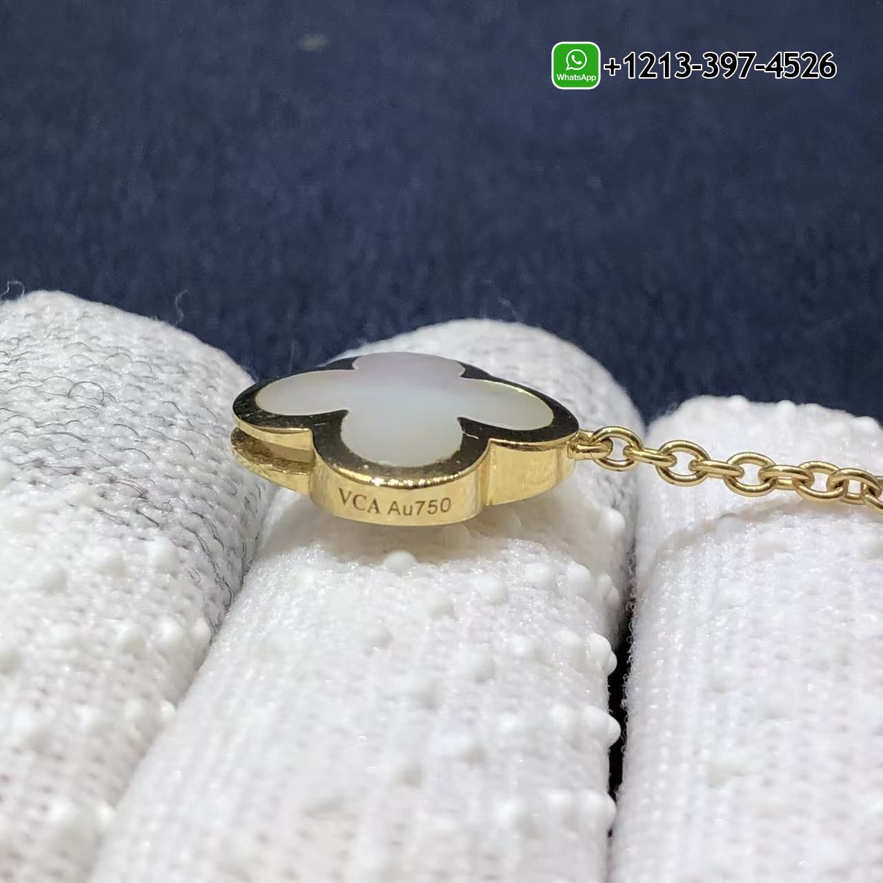 Van-Cleef-Arpels-Pure-Alhambra-9-Motif-Mother-of-Pearl-18K-Yellow-Gold-Necklace-VCARA37800-1.jpg Custom Van Cleef & Arpels Pure Alhambra 9 Motif Mother of Pearl 18K Yellow Gold Necklace - ManyLuxe Jewelry - High Quality 18k Gold and Diamond Luxury Distinctive Collection Designer Jewelry Customized Factory Price - Image 2