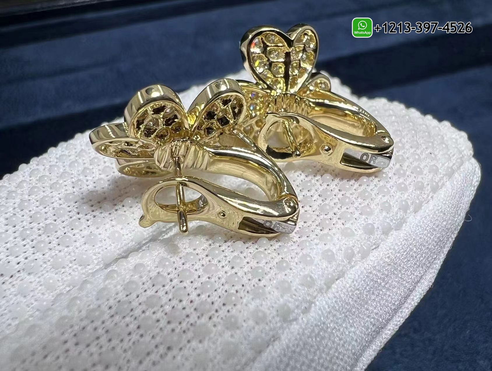 Van-Cleef-Arpels-Small-Model-Frivole-18k-Yellow-Gold-Diamond-Earrings-VCARP0J900-1.jpg Custom Made Best Sellers Quality 1:1 Copy Van Cleef & Arpels Small Model Frivole 18k Yellow Gold Diamond Earrings - High Quality 18k Gold and Diamond Luxury Distinctive Collection Designer Jewelry Customized Factory Price - Image 5
