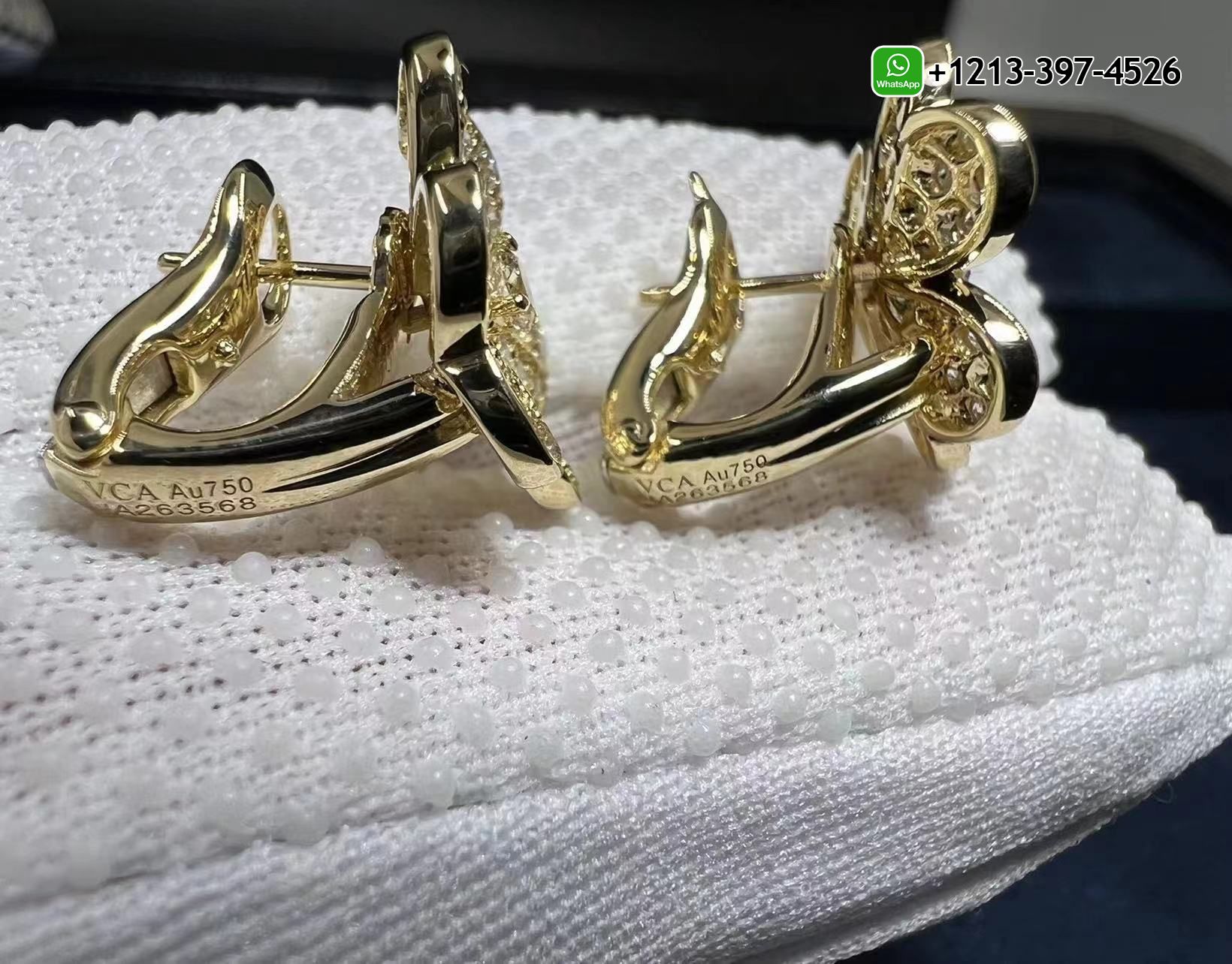 Van-Cleef-Arpels-Small-Model-Frivole-18k-Yellow-Gold-Diamond-Earrings-VCARP0J900-2.jpg Custom Made Best Sellers Quality 1:1 Copy Van Cleef & Arpels Small Model Frivole 18k Yellow Gold Diamond Earrings - High Quality 18k Gold and Diamond Luxury Distinctive Collection Designer Jewelry Customized Factory Price - Image 6