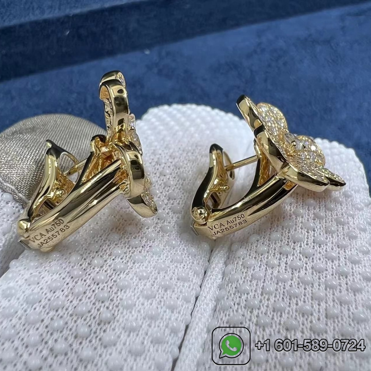 van cleef arpels small model frivole 18k yellow gold diamond earrings vcarp0j900 3