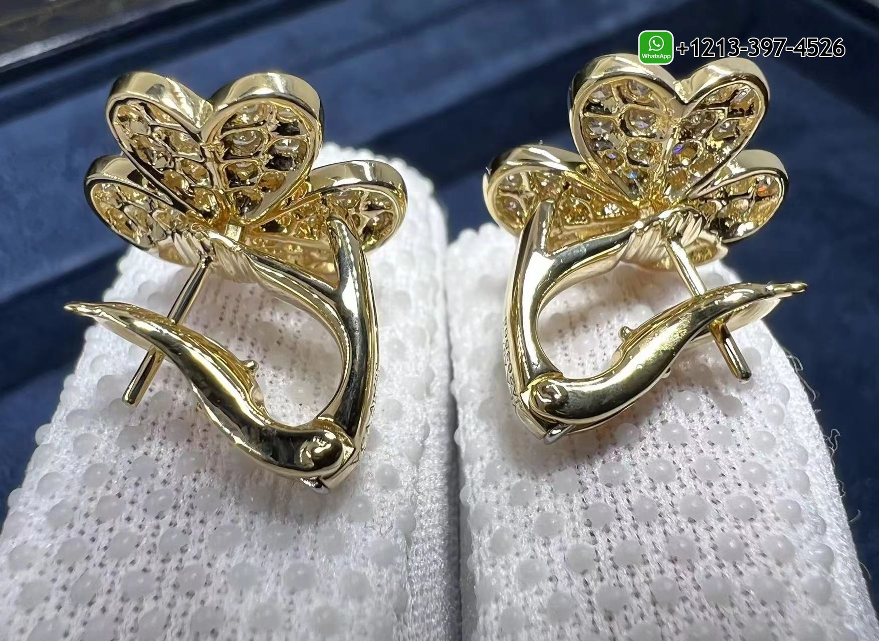 Van-Cleef-Arpels-Small-Model-Frivole-18k-Yellow-Gold-Diamond-Earrings-VCARP0J900-4.jpg Custom Made Best Sellers Quality 1:1 Copy Van Cleef & Arpels Small Model Frivole 18k Yellow Gold Diamond Earrings - High Quality 18k Gold and Diamond Luxury Distinctive Collection Designer Jewelry Customized Factory Price - Image 7