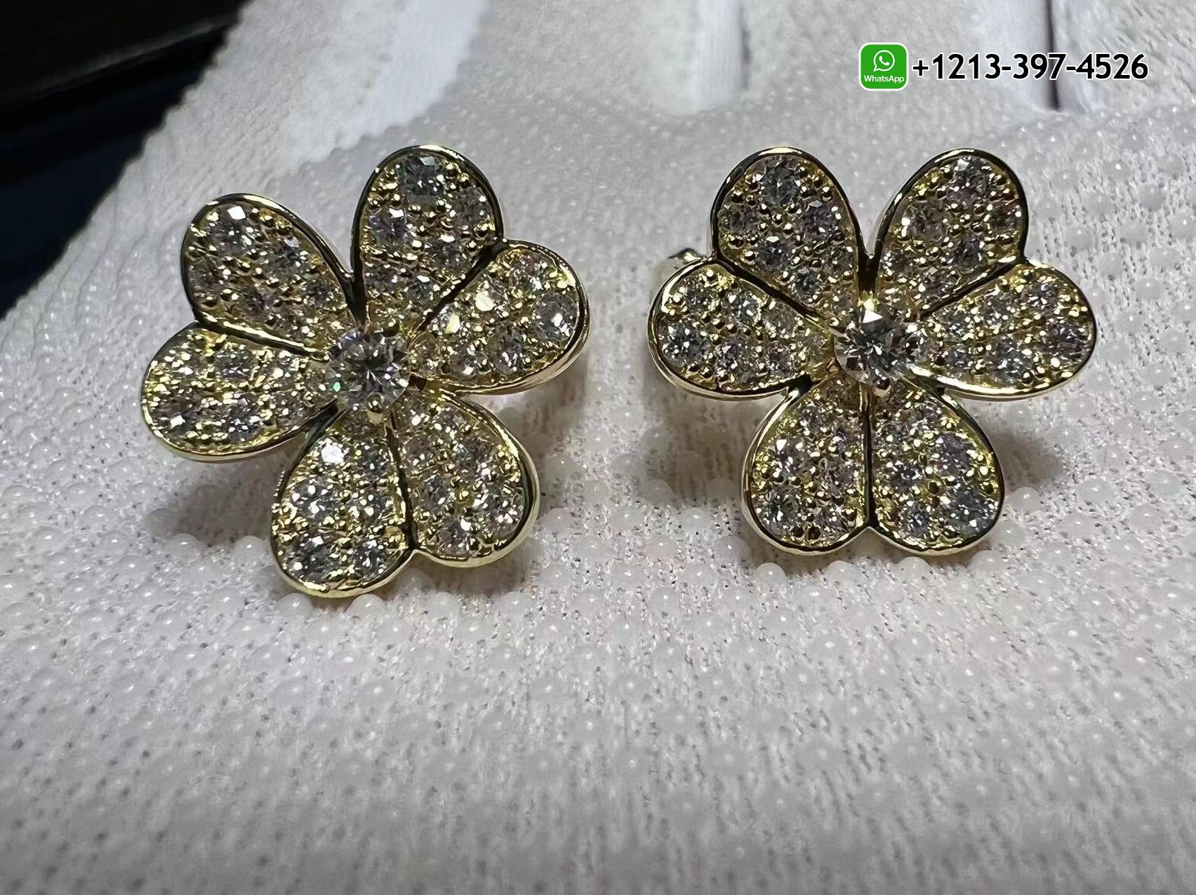 Van-Cleef-Arpels-Small-Model-Frivole-18k-Yellow-Gold-Diamond-Earrings-VCARP0J900-5.jpg Custom Made Best Sellers Quality 1:1 Copy Van Cleef & Arpels Small Model Frivole 18k Yellow Gold Diamond Earrings - High Quality 18k Gold and Diamond Luxury Distinctive Collection Designer Jewelry Customized Factory Price - Image 2