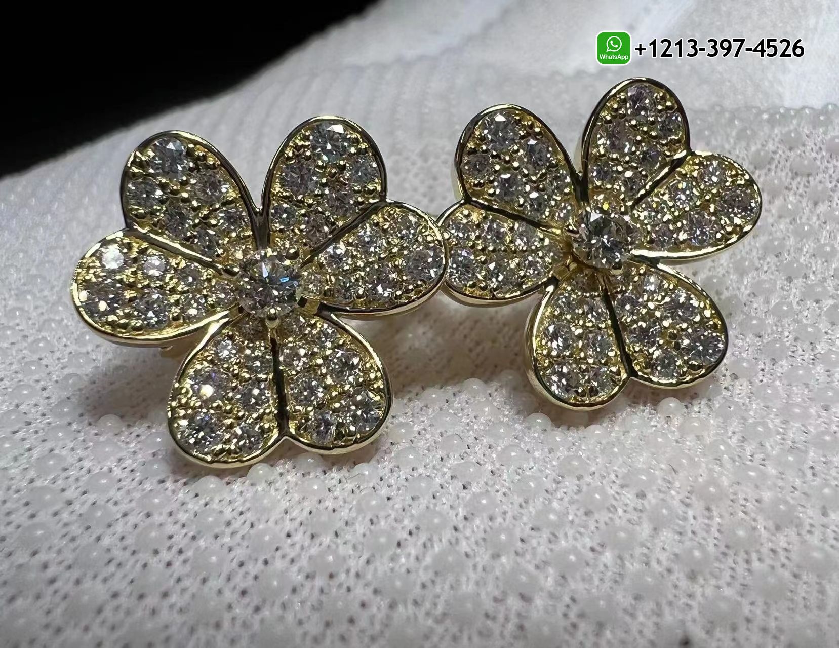 Van-Cleef-Arpels-Small-Model-Frivole-18k-Yellow-Gold-Diamond-Earrings-VCARP0J900-6.jpg Custom Made Best Sellers Quality 1:1 Copy Van Cleef & Arpels Small Model Frivole 18k Yellow Gold Diamond Earrings - High Quality 18k Gold and Diamond Luxury Distinctive Collection Designer Jewelry Customized Factory Price - Image 3