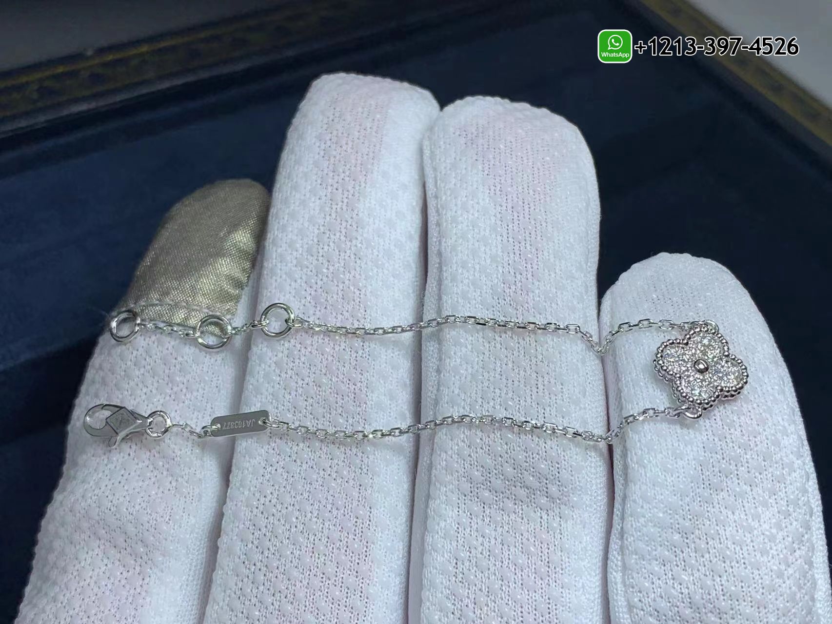 Van-Cleef-Arpels-Sweet-Alhambra-18K-White-gold-Diamond-Bracelet-VCARO85600-4.jpg Custom Made Best Quality 1:1 Copy Van Cleef & Arpels Sweet Alhambra 18K White gold Diamond Bracelet - High Quality 18k Gold and Diamond Luxury Distinctive Collection Designer Jewelry Customized Factory Price - Image 5