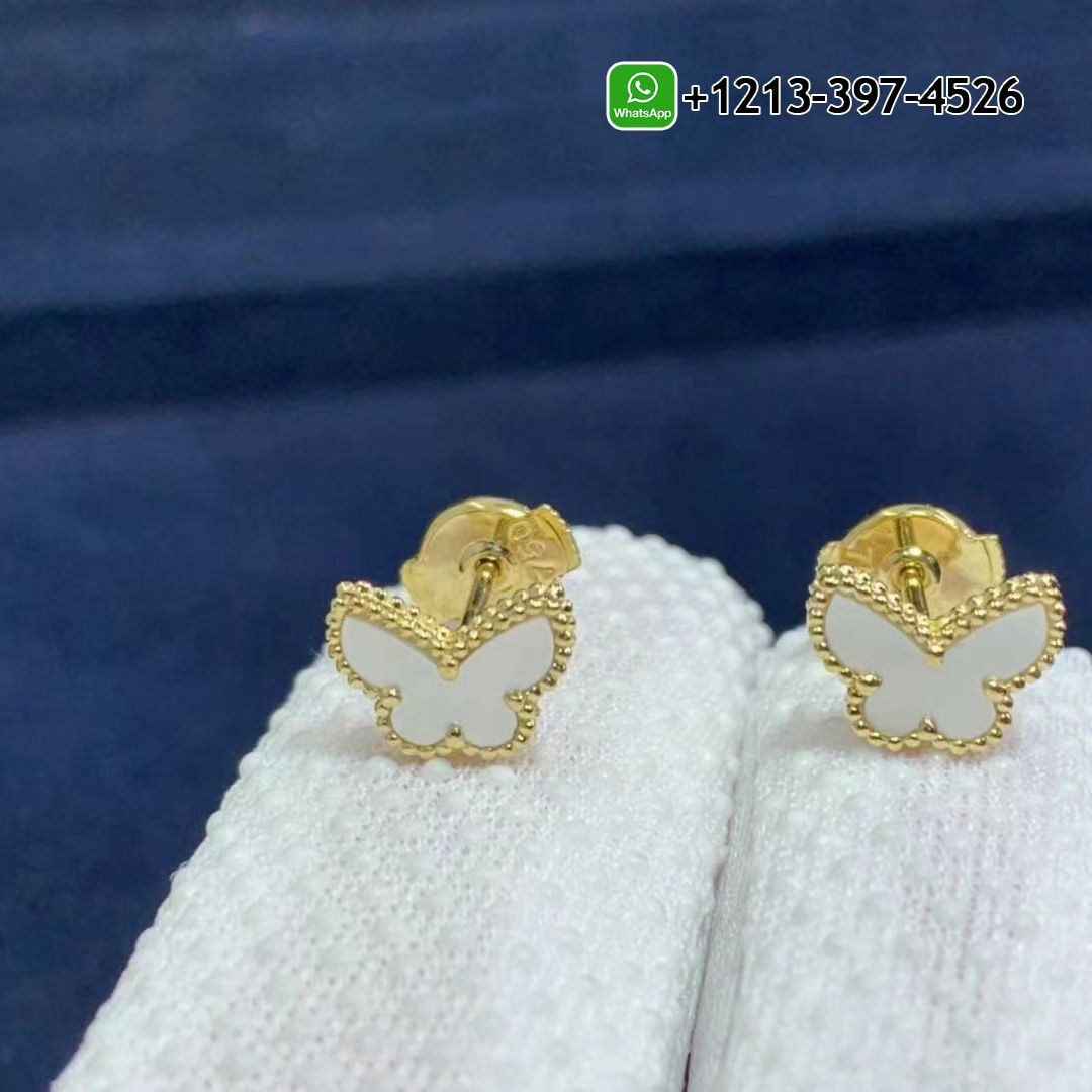 Best Sellers 1:1 Quality Van Cleef & Arpels Sweet Alhambra Butterfly 18K Yellow Gold Mother-of-pearl Earstuds - High Quality 18k Gold and Diamond Luxury Distinctive Collection Designer Jewelry Customized Factory Price