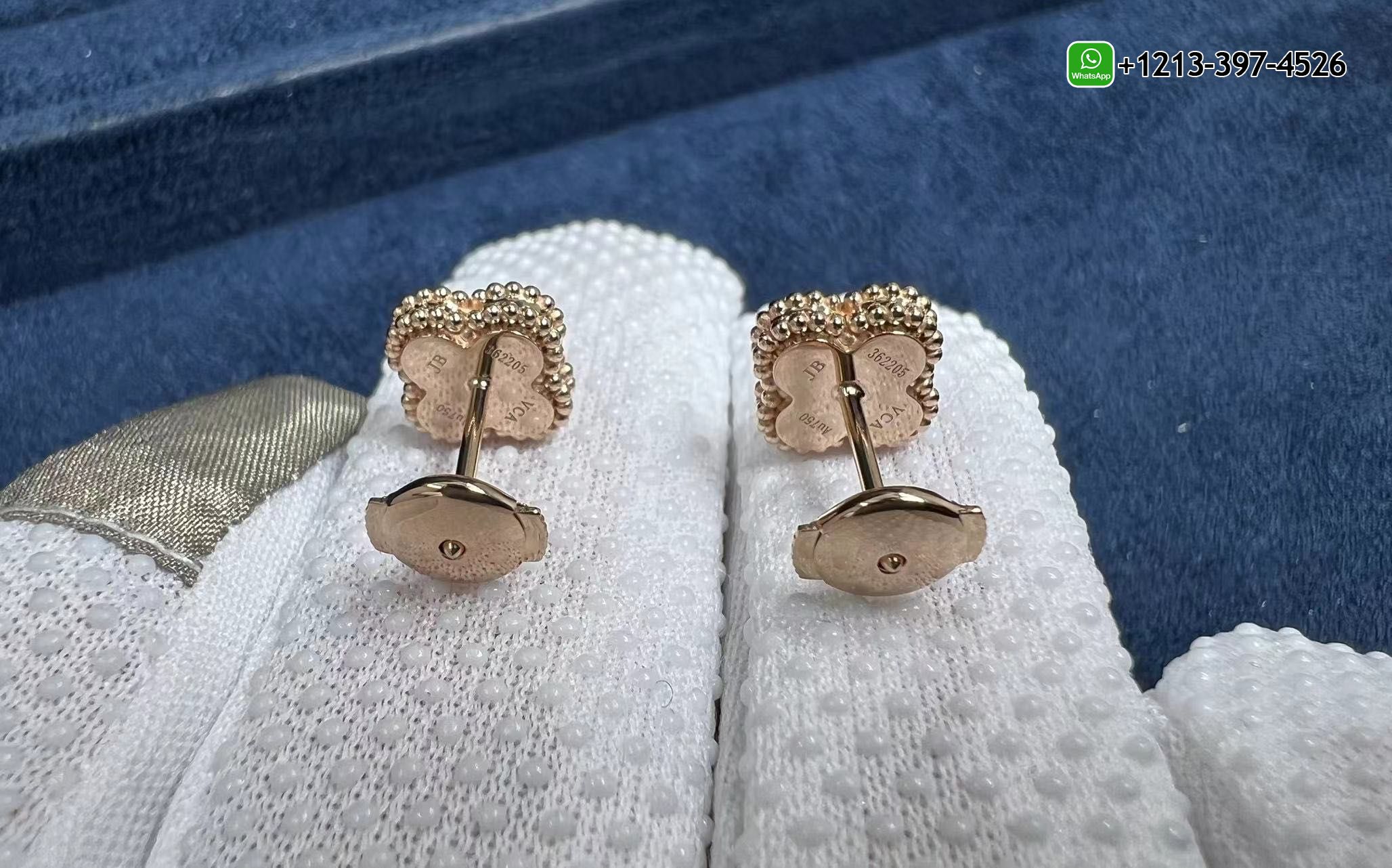 Van-Cleef-Arpels-Sweet-Alhambra-Carnelian-18K-Rose-Gold-Earstud-Earrings-VCARN6BO00-2.jpg High Quality Van Cleef & Arpels Sweet Alhambra Carnelian 18K Yellow Gold Earstud Earrings - High Quality 18k Gold and Diamond Luxury Distinctive Collection Designer Jewelry Customized Factory Price - Image 4