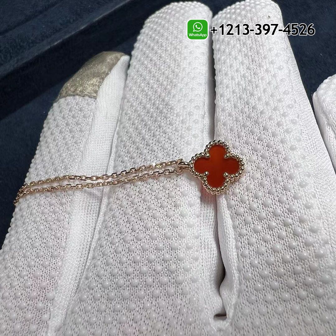 Buy High Quality Van Cleef & Arpels Sweet Alhambra Pendant 18K Rose Gold Carnelian - High Quality 18k Gold and Diamond Luxury Distinctive Collection Designer Jewelry Customized Factory Price
