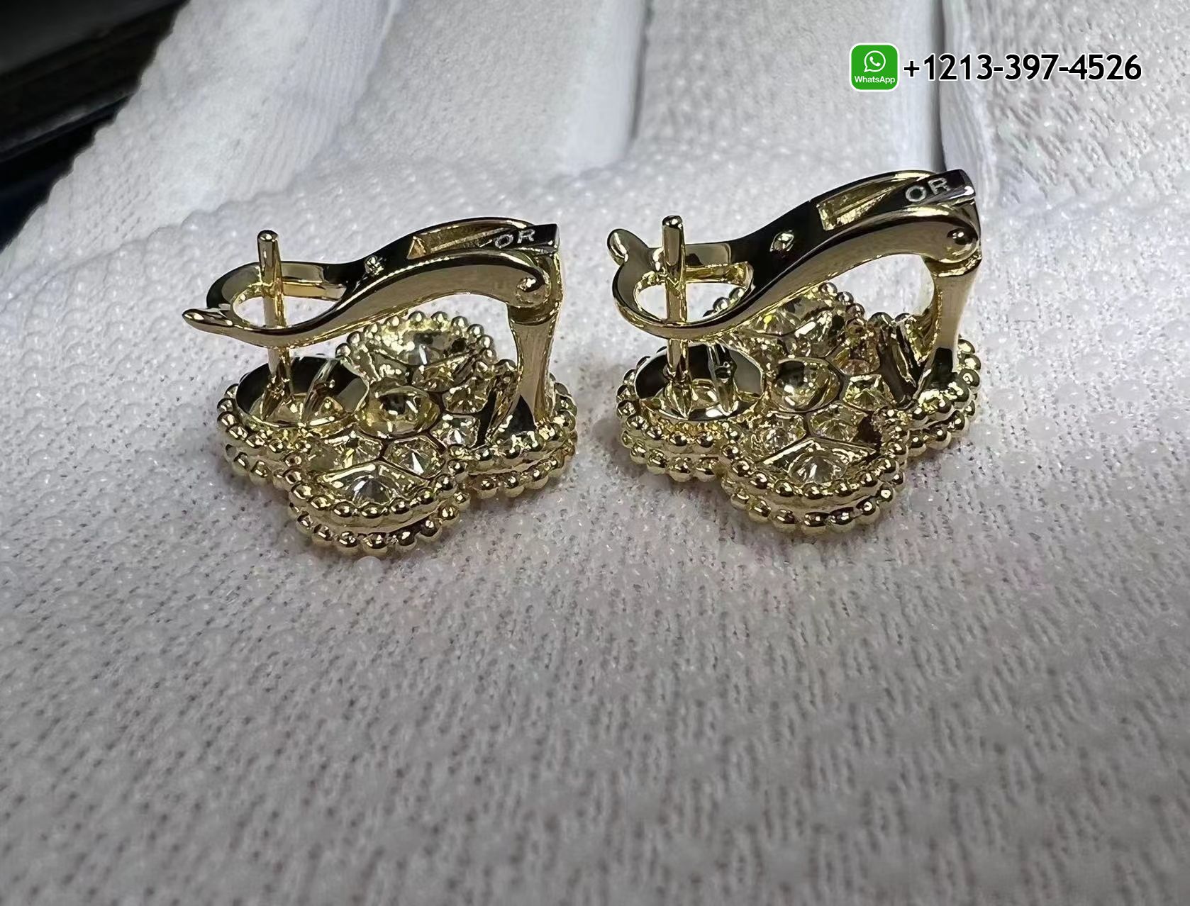Van-Cleef-Arpels-Vintage-Alhambra-18K-Yellow-Gold-Full-Diamond-Earrings-VCARA44700-6.jpg Custom Made Best Sellers Quality 1:1 Copy Van Cleef & Arpels Vintage Alhambra 18K Yellow Gold Full Diamond Earrings - High Quality 18k Gold and Diamond Luxury Distinctive Collection Designer Jewelry Customized Factory Price - Image 7