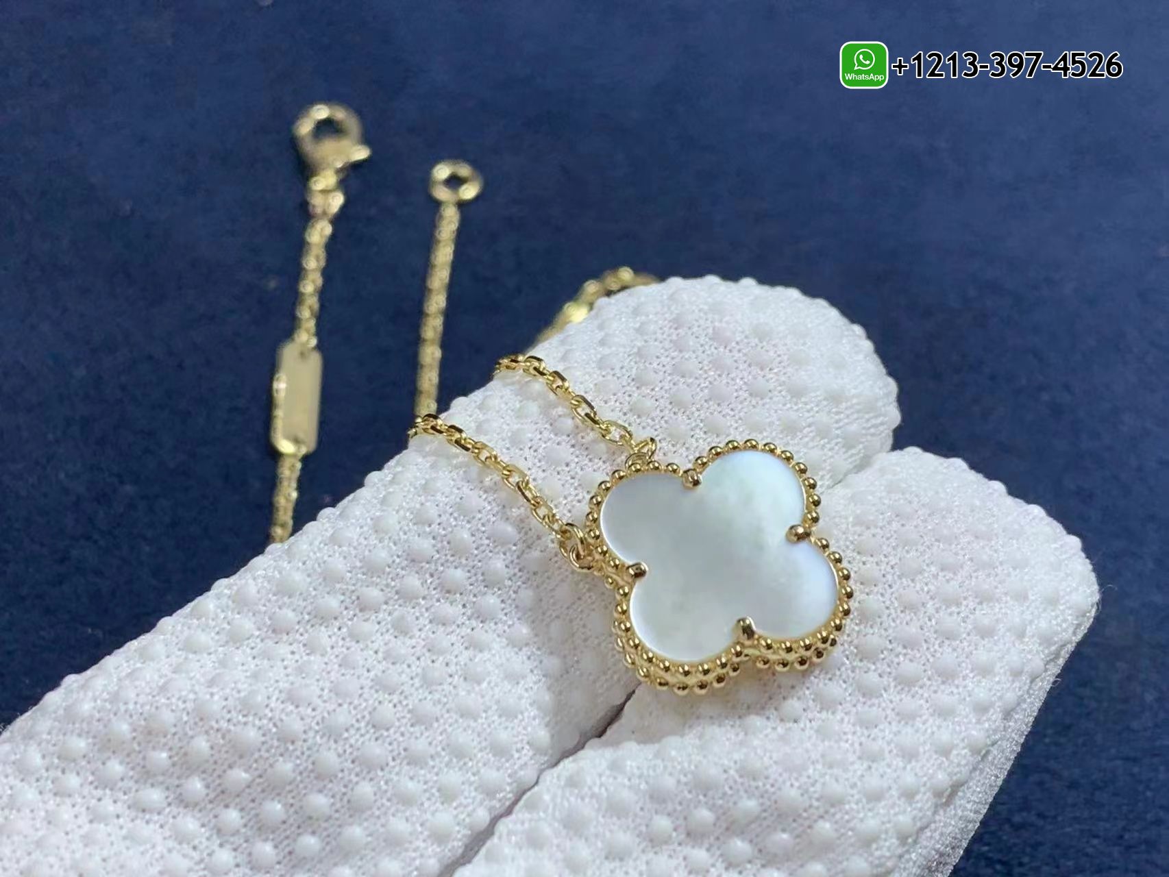 Van-Cleef-Arpels-Vintage-Alhambra-18k-Yellow-Gold-Mother-Of-Pearl-Pendant-Necklace-VCARA45900-1.jpg Custom Made Best Quality 1:1 Cheap Van Cleef & Arpels Vintage Alhambra 18k Yellow Gold Mother-Of-Pearl Pendant Necklace - High Quality 18k Gold and Diamond Luxury Distinctive Collection Designer Jewelry Customized Factory Price - Image 2