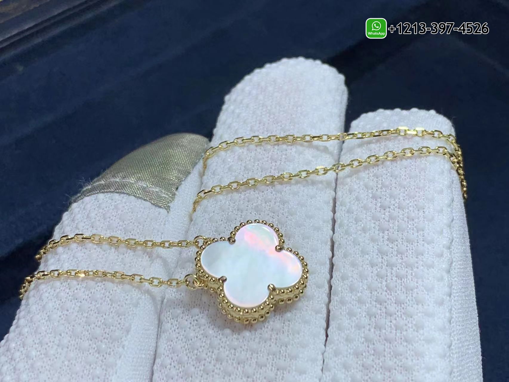 Van-Cleef-Arpels-Vintage-Alhambra-18k-Yellow-Gold-Mother-Of-Pearl-Pendant-Necklace-VCARA45900-2.jpg Custom Made Best Quality 1:1 Cheap Van Cleef & Arpels Vintage Alhambra 18k Yellow Gold Mother-Of-Pearl Pendant Necklace - High Quality 18k Gold and Diamond Luxury Distinctive Collection Designer Jewelry Customized Factory Price - Image 3