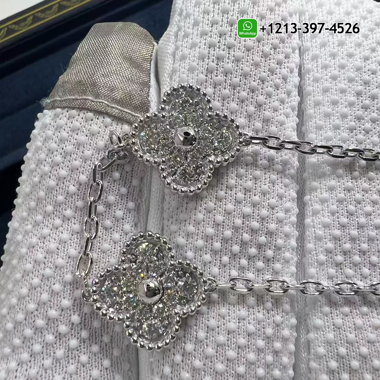 Van-Cleef-Arpels-Vintage-Alhambra-4.83ct-Diamond-18k-White-Gold-10-Motif-Necklace-VCARA42400-2-4.jpg Custom Made Best Sellers Quality 1:1 Van Cleef & Arpels Vintage Alhambra 4.83ct Diamond 18k White Gold 10 Motif Necklace - High Quality 18k Gold and Diamond Luxury Distinctive Collection Designer Jewelry Customized Factory Price - Image 3
