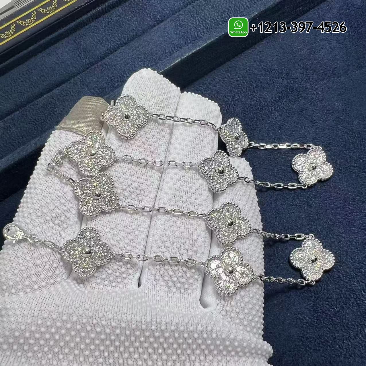 Van-Cleef-Arpels-Vintage-Alhambra-4.83ct-Diamond-18k-White-Gold-10-Motif-Necklace-VCARA42400-3-4.jpg Custom Made Best Sellers Quality 1:1 Van Cleef & Arpels Vintage Alhambra 4.83ct Diamond 18k White Gold 10 Motif Necklace - High Quality 18k Gold and Diamond Luxury Distinctive Collection Designer Jewelry Customized Factory Price - Image 4