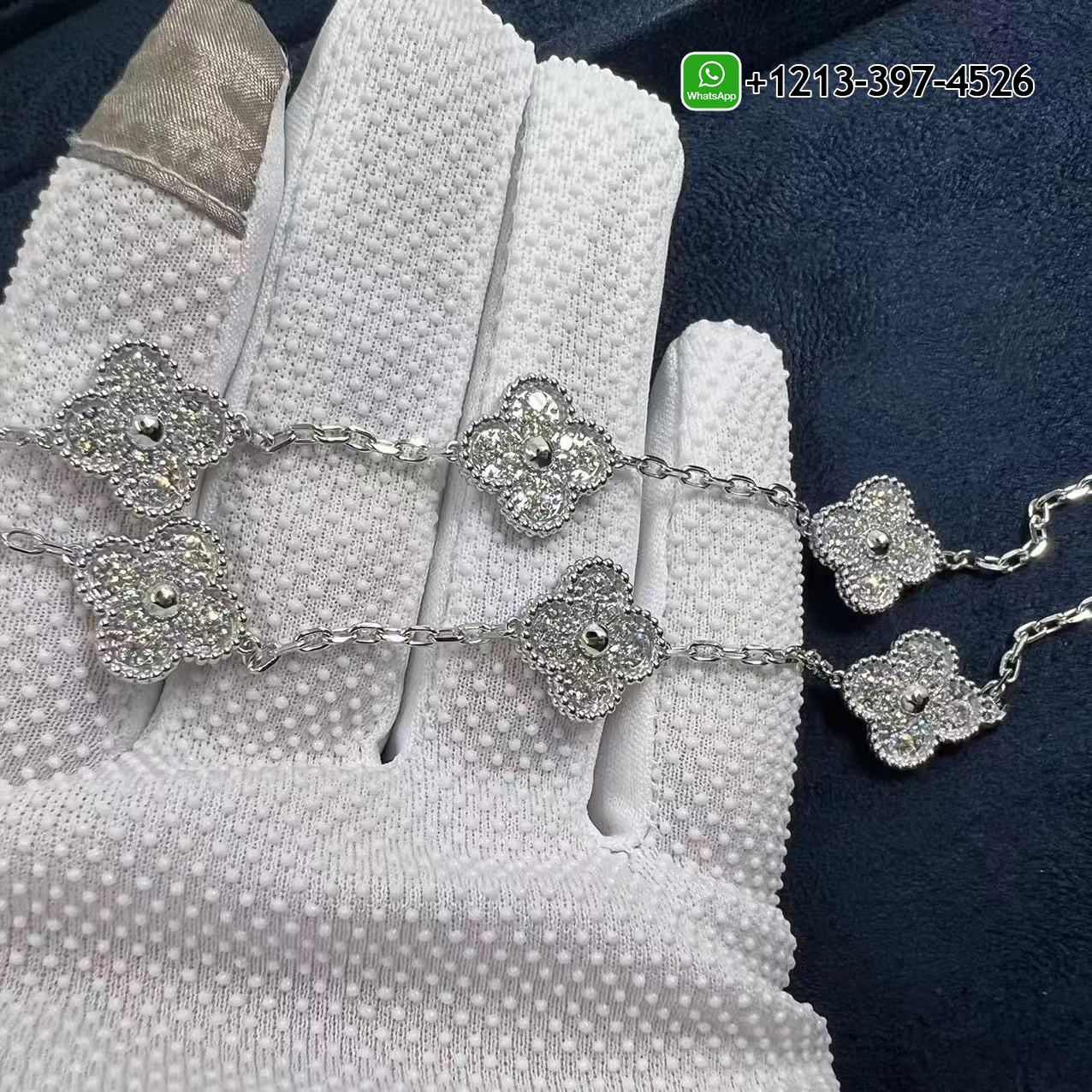 Van-Cleef-Arpels-Vintage-Alhambra-4.83ct-Diamond-18k-White-Gold-10-Motif-Necklace-VCARA42400-4-4.jpg Custom Made Best Sellers Quality 1:1 Van Cleef & Arpels Vintage Alhambra 4.83ct Diamond 18k White Gold 10 Motif Necklace - High Quality 18k Gold and Diamond Luxury Distinctive Collection Designer Jewelry Customized Factory Price - Image 5