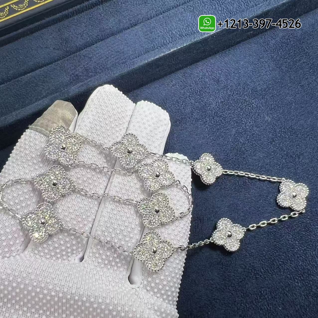 Van-Cleef-Arpels-Vintage-Alhambra-4.83ct-Diamond-18k-White-Gold-10-Motif-Necklace-VCARA42400-5-4.jpg Custom Made Best Sellers Quality 1:1 Van Cleef & Arpels Vintage Alhambra 4.83ct Diamond 18k White Gold 10 Motif Necklace - High Quality 18k Gold and Diamond Luxury Distinctive Collection Designer Jewelry Customized Factory Price - Image 6