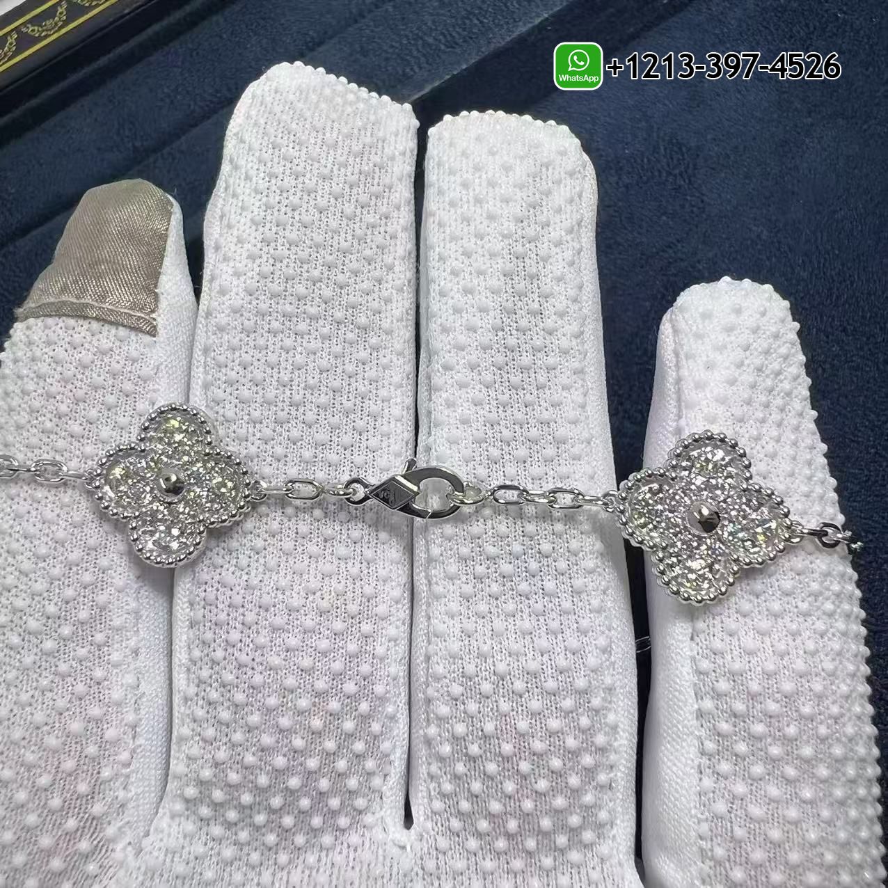 Van-Cleef-Arpels-Vintage-Alhambra-4.83ct-Diamond-18k-White-Gold-10-Motif-Necklace-VCARA42400-6-4.jpg Custom Made Best Sellers Quality 1:1 Van Cleef & Arpels Vintage Alhambra 4.83ct Diamond 18k White Gold 10 Motif Necklace - High Quality 18k Gold and Diamond Luxury Distinctive Collection Designer Jewelry Customized Factory Price - Image 7