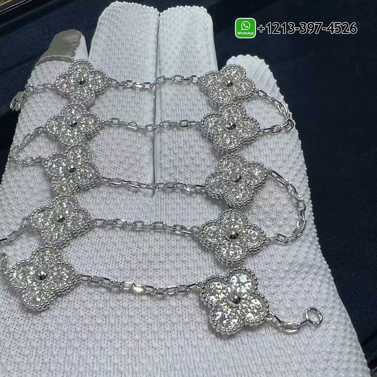 Van-Cleef-Arpels-Vintage-Alhambra-4.83ct-Diamond-18k-White-Gold-10-Motif-Necklace-VCARA42400-7-4.jpg Custom Made Best Sellers Quality 1:1 Van Cleef & Arpels Vintage Alhambra 4.83ct Diamond 18k White Gold 10 Motif Necklace - High Quality 18k Gold and Diamond Luxury Distinctive Collection Designer Jewelry Customized Factory Price - Image 8