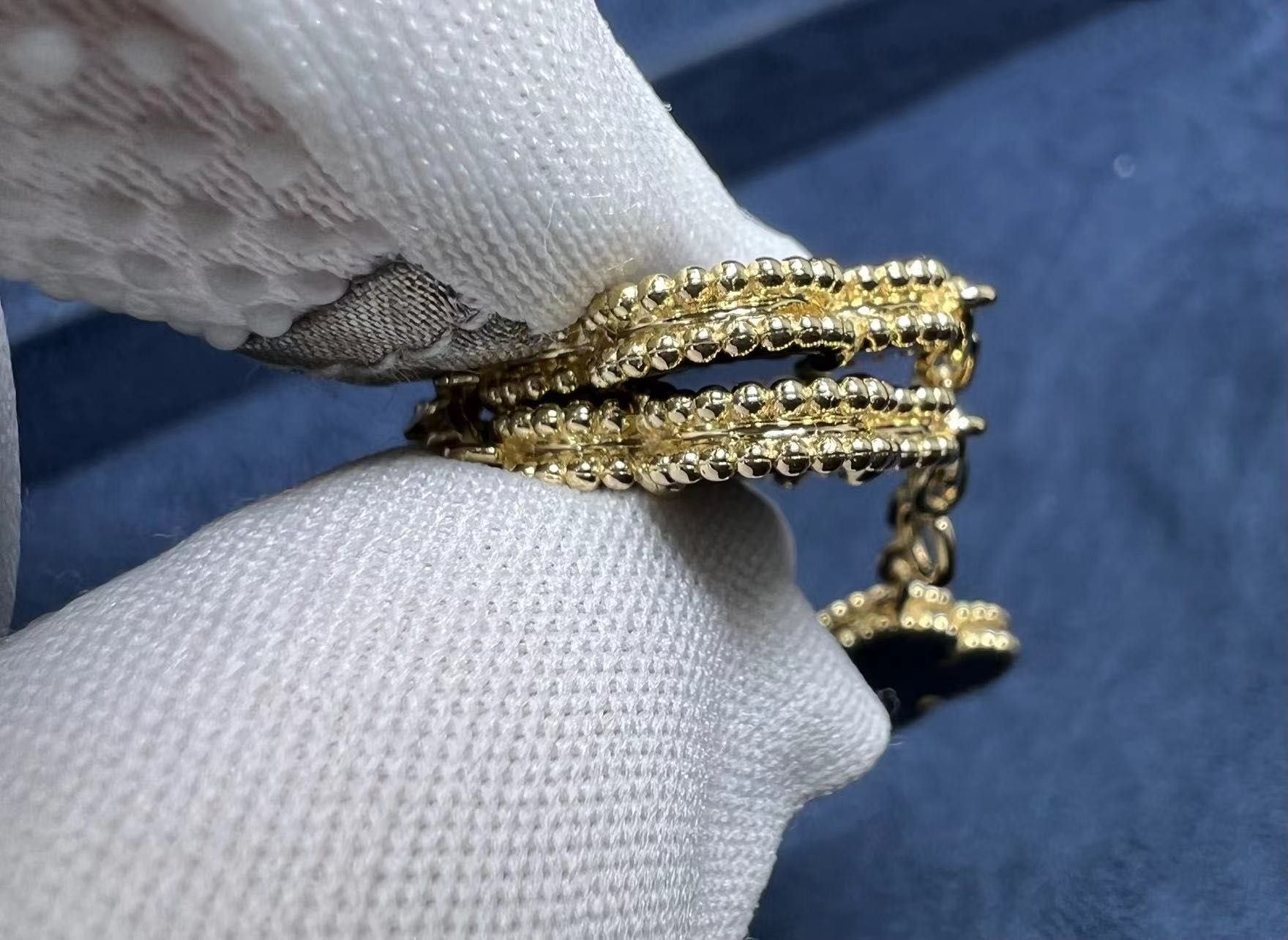 van cleef arpels vintage alhambra 5 motif 18k yellow gold bracelet vcara41300 3