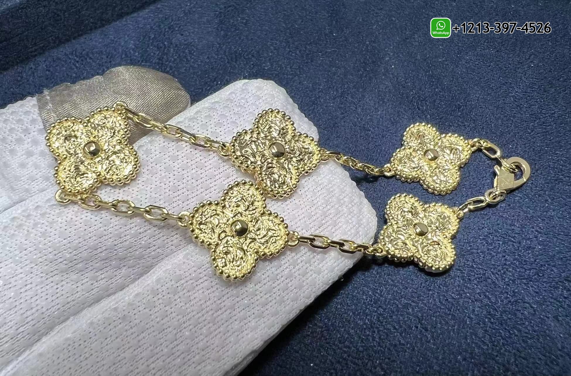 Van-Cleef-Arpels-Vintage-Alhambra-5-Motif-18K-Yellow-Gold-Bracelet-VCARO1IE00-3.jpg Custom Made Best Sellers Quality 1:1 Copy Van Cleef & Arpels Vintage Alhambra 5 Motif 18K Yellow Gold Bracelet - High Quality 18k Gold and Diamond Luxury Distinctive Collection Designer Jewelry Customized Factory Price - Image 4