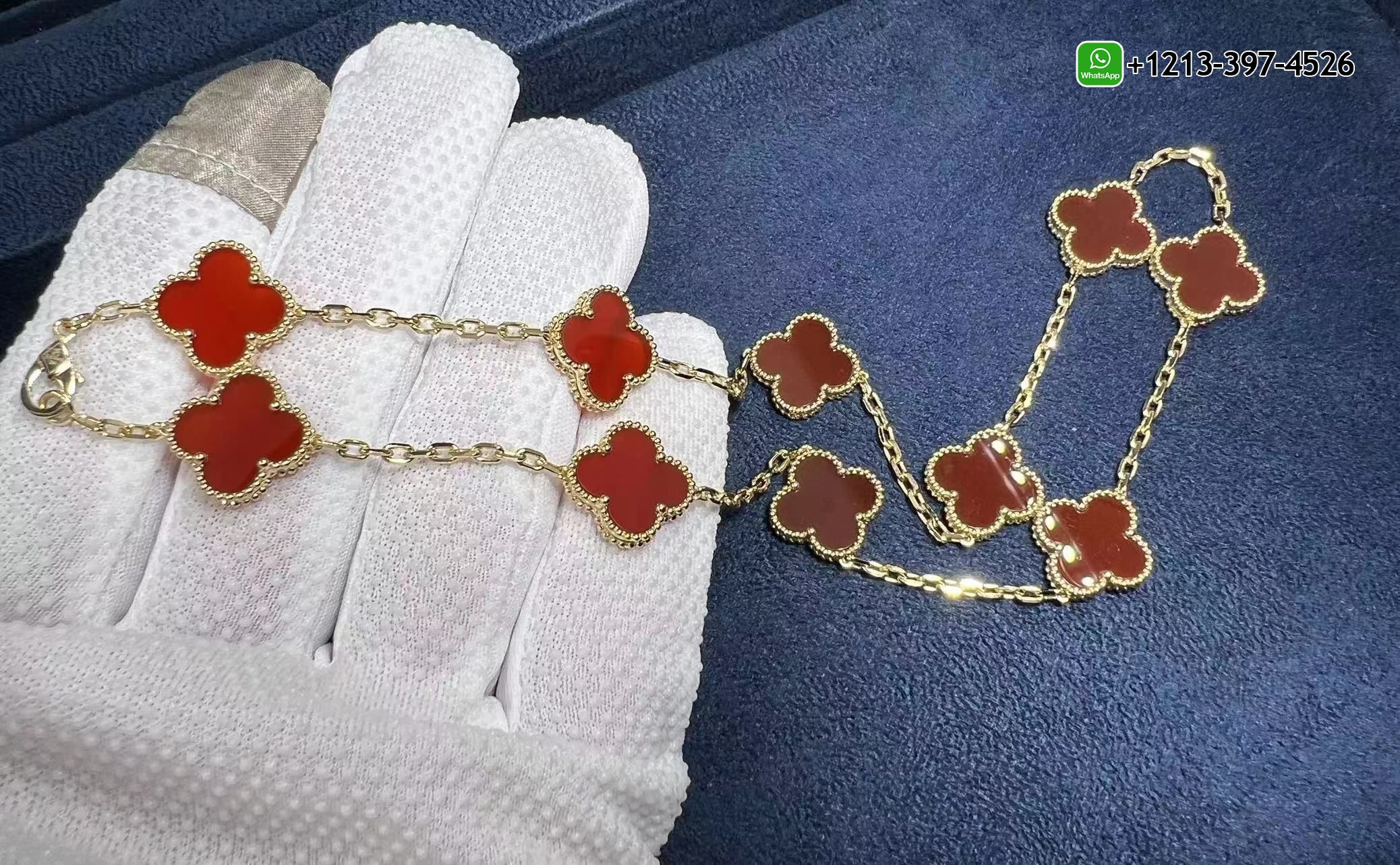 Van-Cleef-Arpels-Vintage-Alhambra-Carnelian-10-Motif-18k-Yellow-Gold-Necklace-VCARD40600-3.jpg Best Sellers 1:1 Quality Cheap Custom Made Van Cleef & Arpels Vintage Alhambra Carnelian 10 Motif 18k Yellow Gold Necklace - High Quality 18k Gold and Diamond Luxury Distinctive Collection Designer Jewelry Customized Factory Price - Image 4
