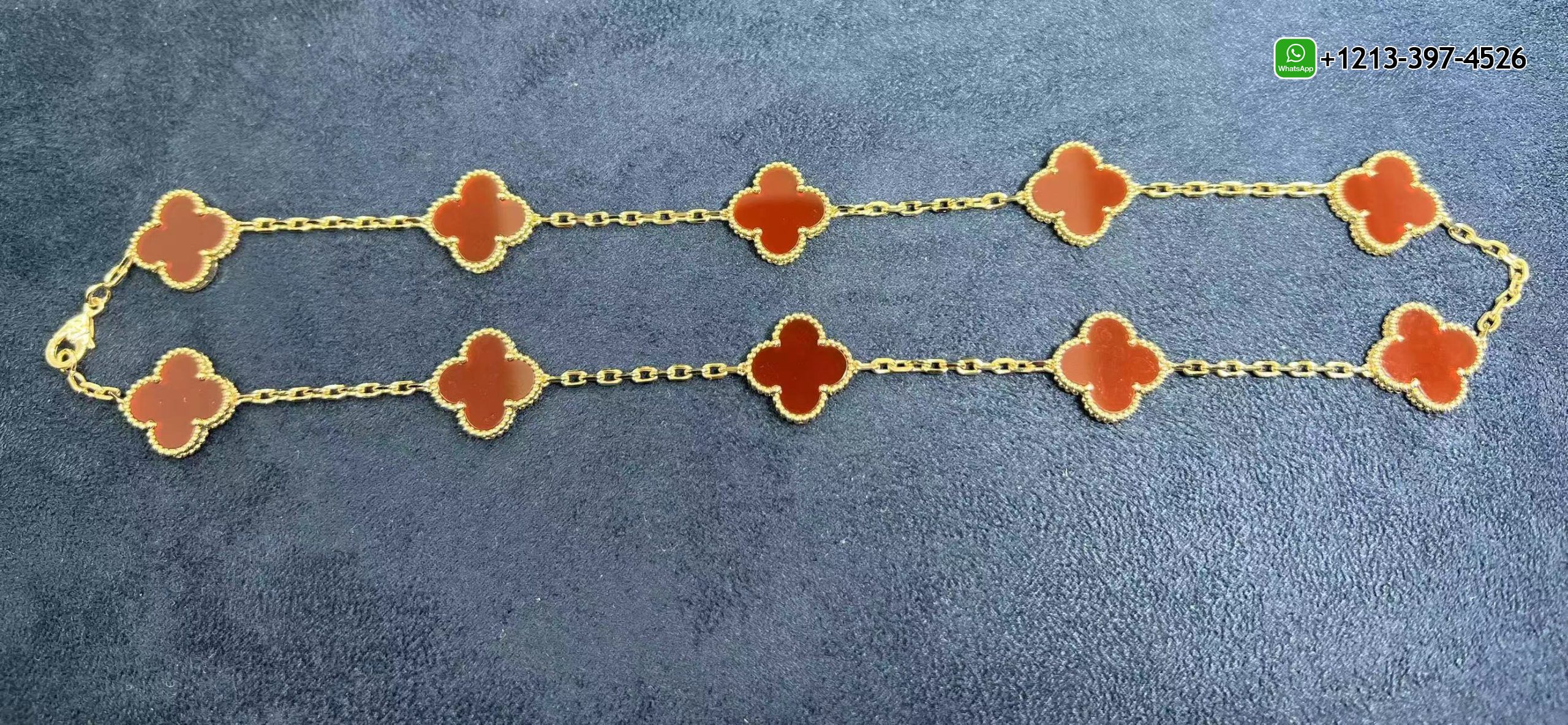 Van-Cleef-Arpels-Vintage-Alhambra-Carnelian-10-Motif-18k-Yellow-Gold-Necklace-VCARD40600-5-scaled-1.jpg Best Sellers 1:1 Quality Cheap Custom Made Van Cleef & Arpels Vintage Alhambra Carnelian 10 Motif 18k Yellow Gold Necklace - High Quality 18k Gold and Diamond Luxury Distinctive Collection Designer Jewelry Customized Factory Price - Image 6
