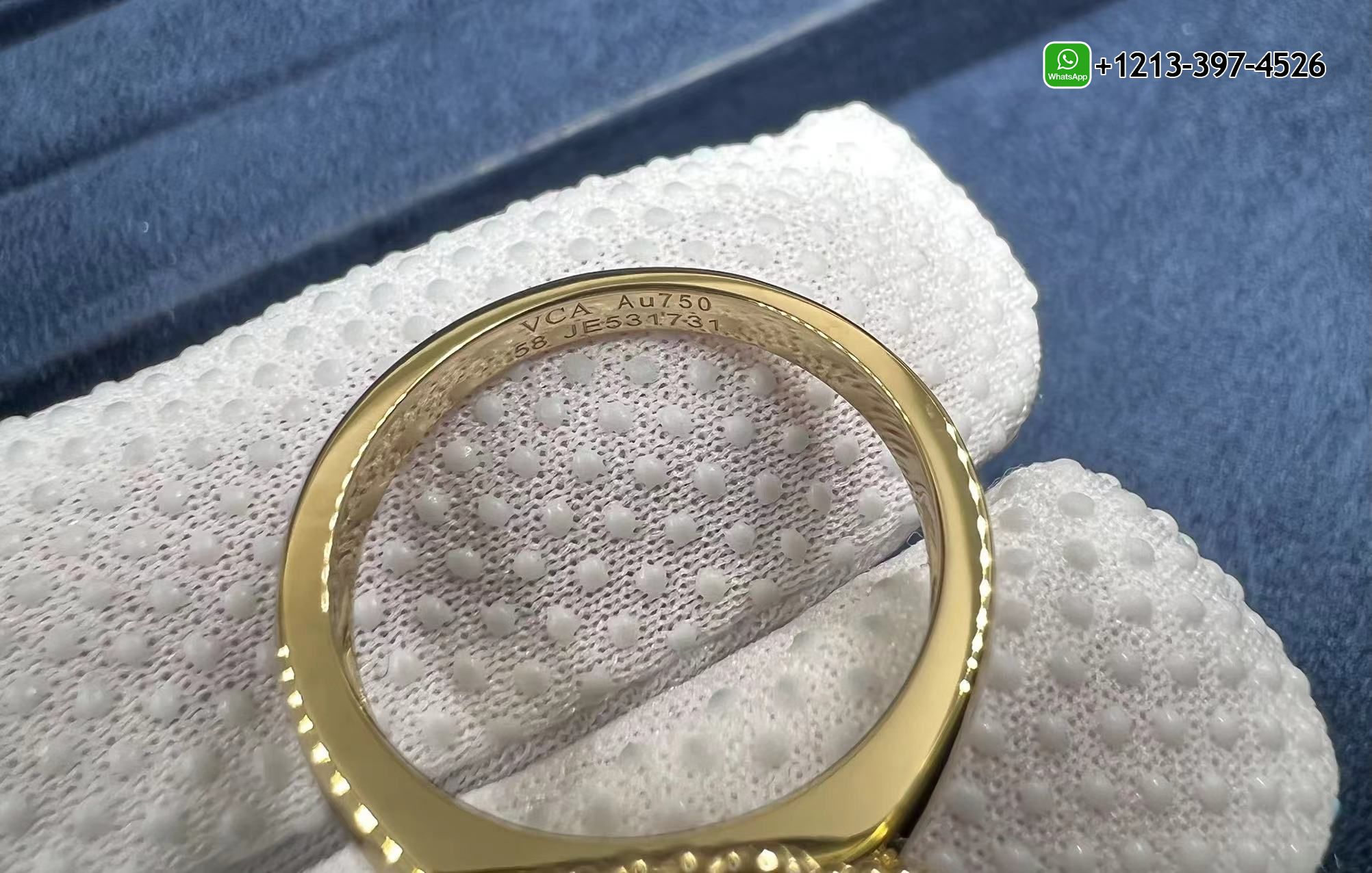 Van-Cleef-Arpels-Vintage-Alhambra-Guilloche-18k-Yellow-Gold-Ring-VCARP6I300-3.jpg Buy Best Quality Custom Made Cheap Van Cleef & Arpels Vintage Alhambra Guilloché 18k Yellow Gold Ring Replica - High Quality 18k Gold and Diamond Luxury Distinctive Collection Designer Jewelry Customized Factory Price - Image 4