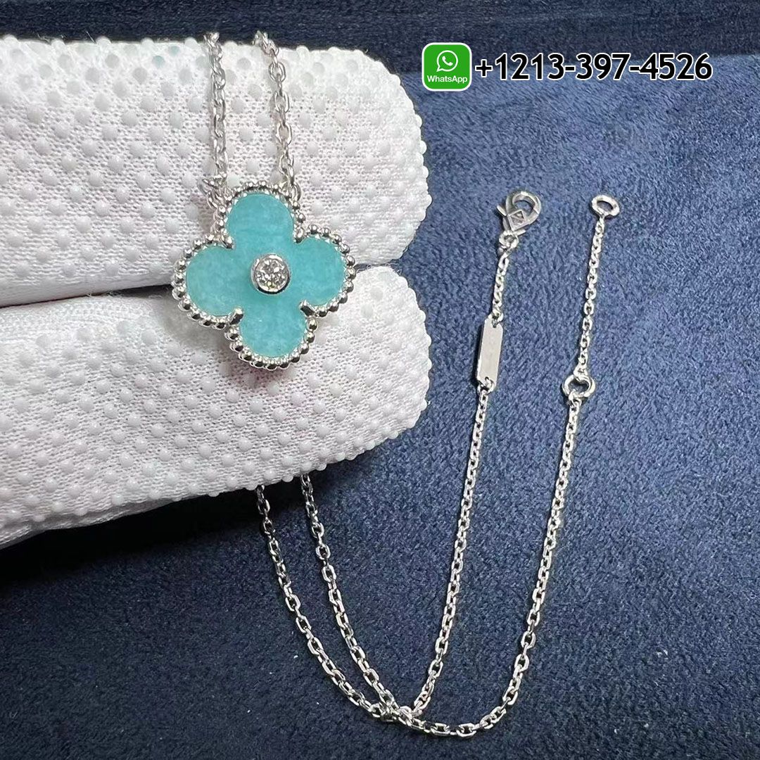 High Quality Van Cleef & Arpels Vintage Alhambra Limited Edition 18K White Gold Diamond Sèvres Porcelain Necklace - High Quality 18k Gold and Diamond Luxury Distinctive Collection Designer Jewelry Customized Factory Price Van Cleef Arpels Vintage Alhambra Limited Edition 18K White Gold Diamond Sevres Porcelain Necklace