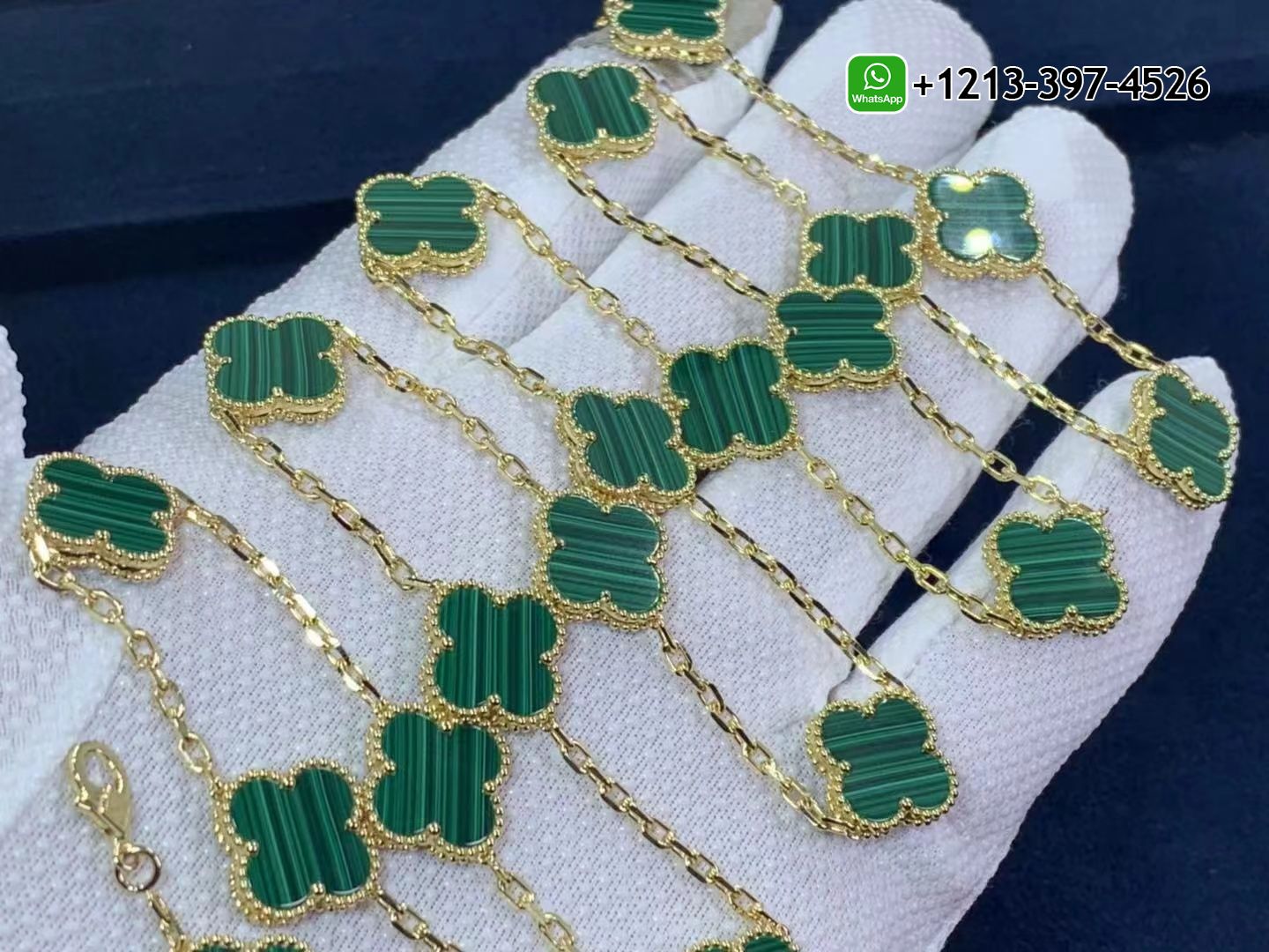 Van-Cleef-Arpels-Vintage-Alhambra-Malachite-20-Motif-18k-Yellow-Gold-Long-Necklace-VCARL88100-2-1.jpg Best Sellers 1:1 Quality Cheap Custom Made Van Cleef & Arpels Vintage Alhambra Malachite 20 Motif 18k Yellow Gold Long Necklace - High Quality 18k Gold and Diamond Luxury Distinctive Collection Designer Jewelry Customized Factory Price - Image 3