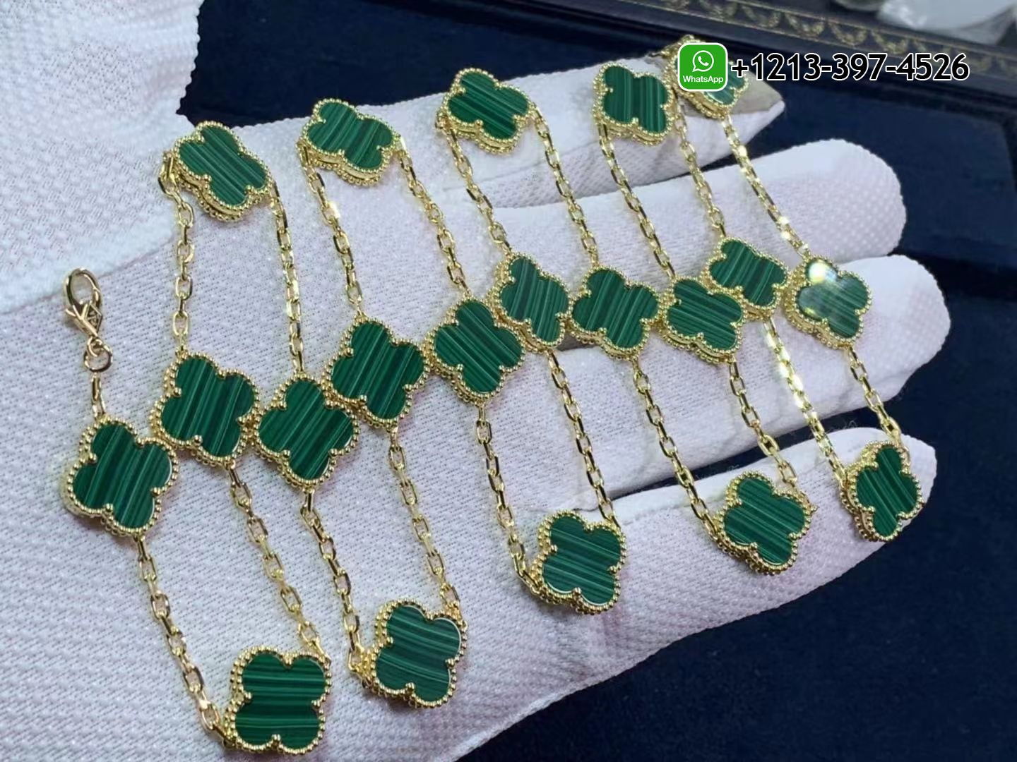 Van-Cleef-Arpels-Vintage-Alhambra-Malachite-20-Motif-18k-Yellow-Gold-Long-Necklace-VCARL88100-5.jpg Best Sellers 1:1 Quality Cheap Custom Made Van Cleef & Arpels Vintage Alhambra Malachite 20 Motif 18k Yellow Gold Long Necklace - High Quality 18k Gold and Diamond Luxury Distinctive Collection Designer Jewelry Customized Factory Price - Image 6